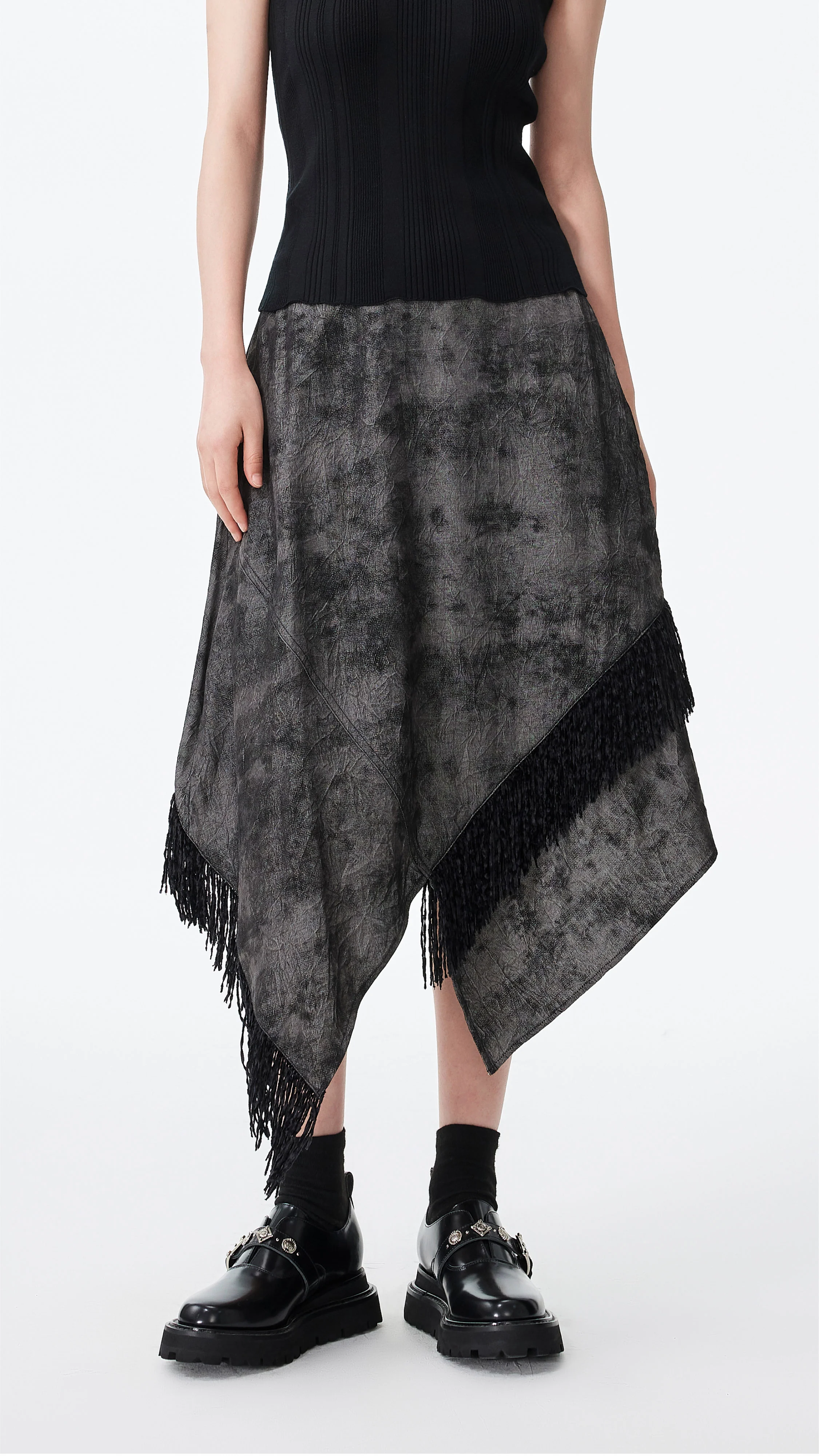 Western Faux Denim Pencil Skirt - Umamrii