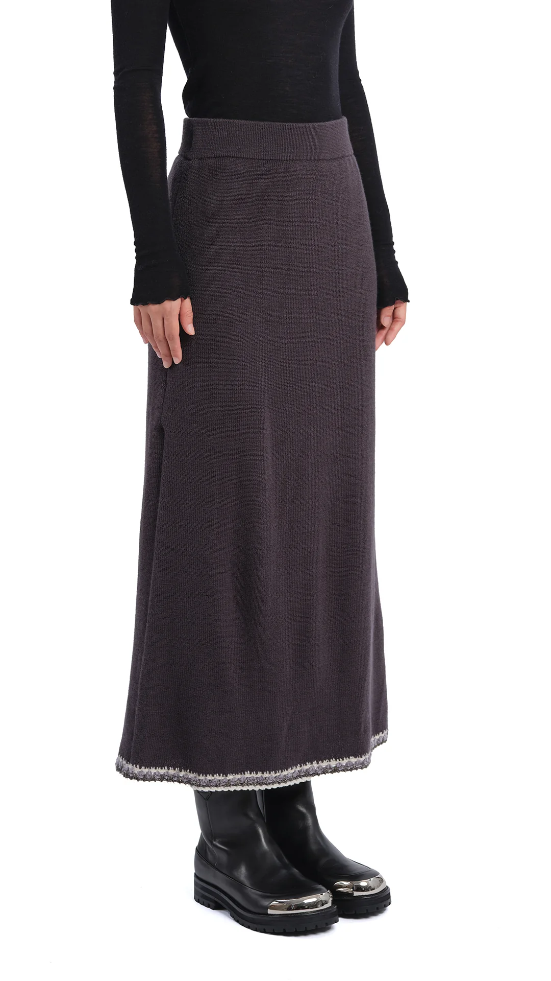 Crochet Trims Pencil Skirt - Umamrii