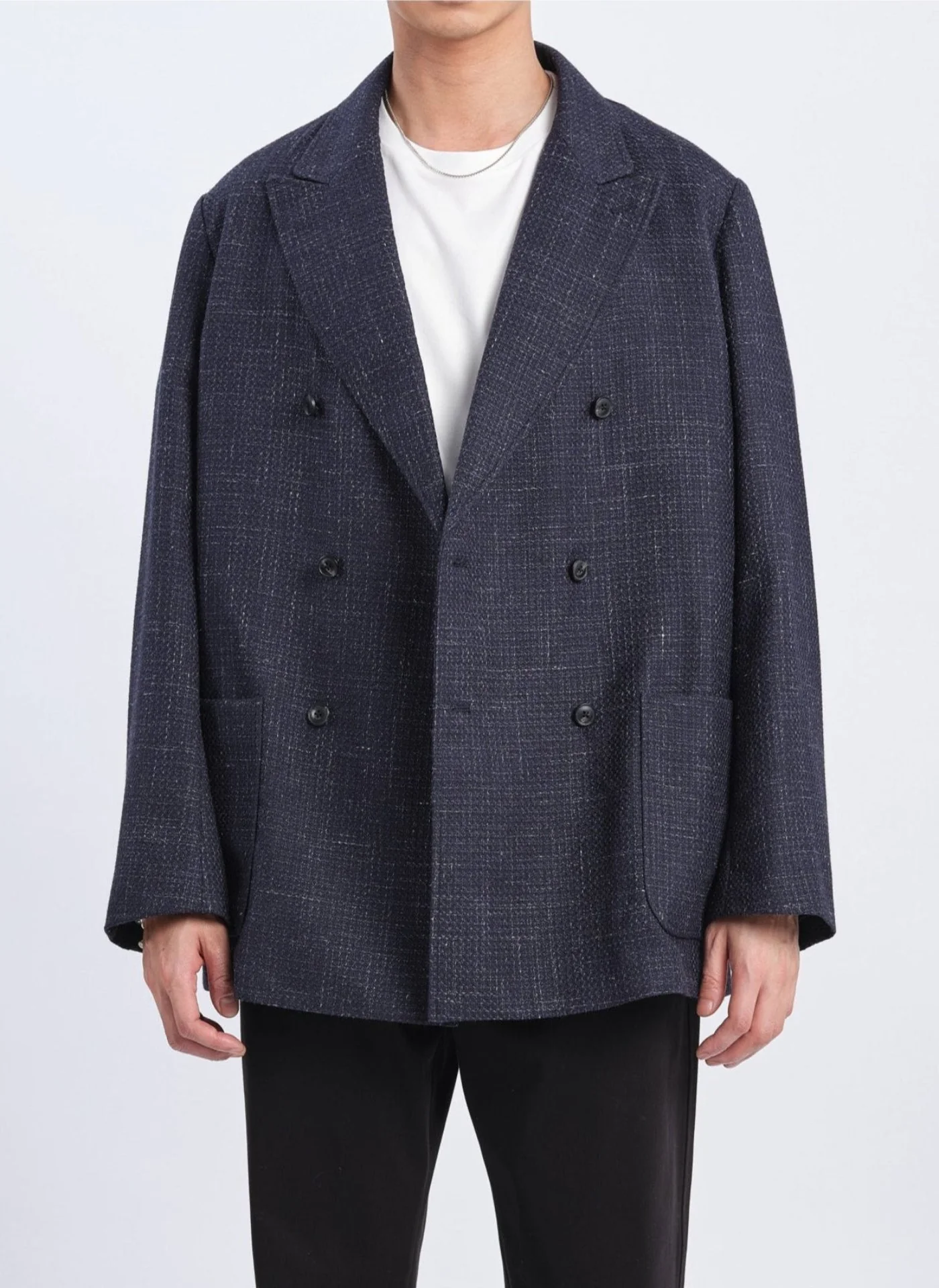 Marzotto Wool Silk Linen Soft Double Breasted Blazer - Umamrii