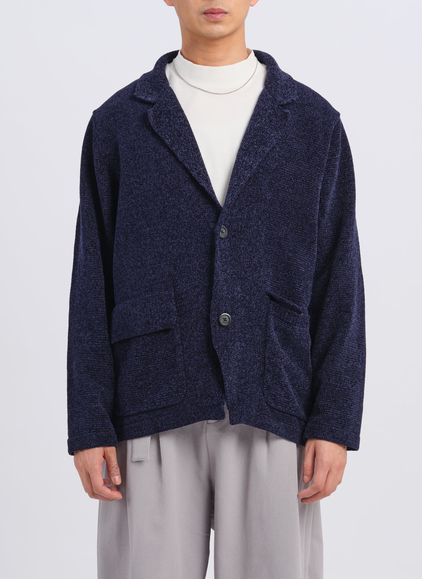 Polyester Velvet Knitted Blazer - Umamrii