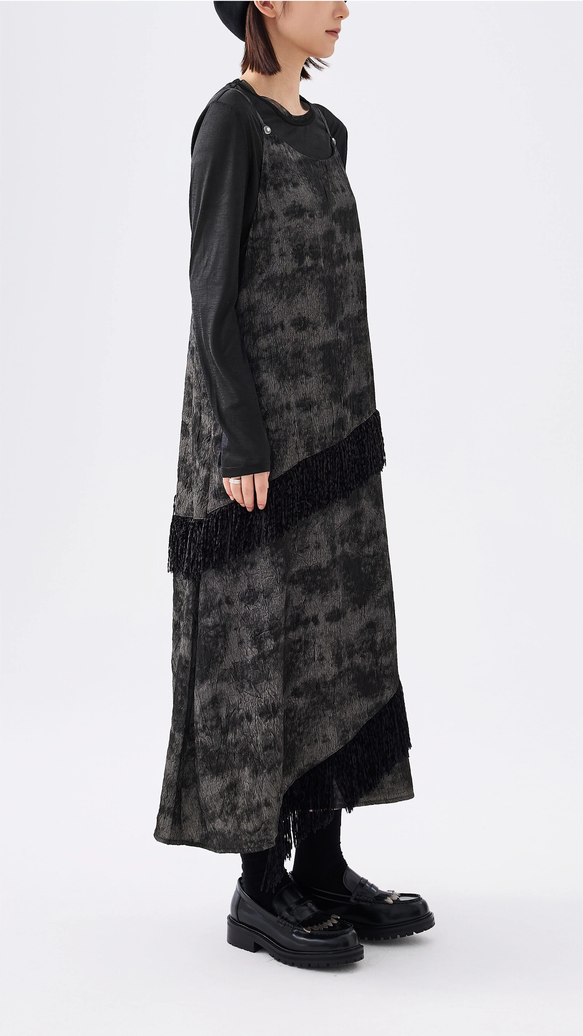 Western Faux Denim Cami Dress - Umamrii