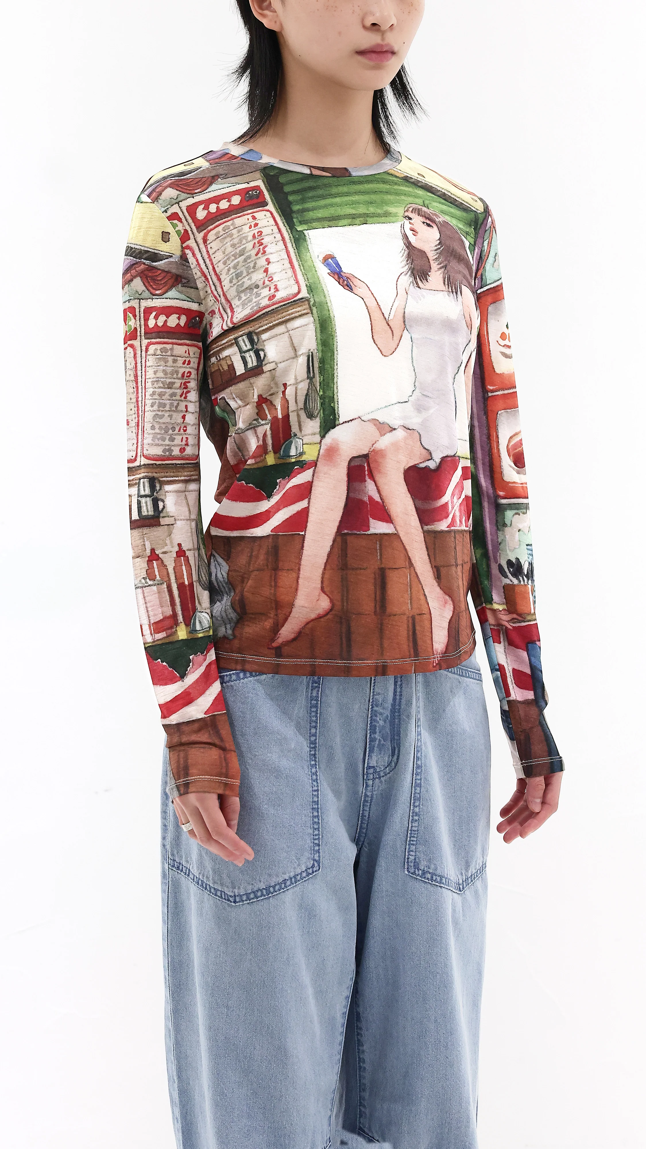 INITIAL x Little Thunder Graphics Printed Pullover - Umamrii