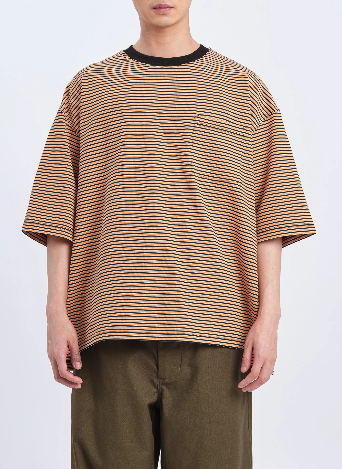 Jacquard Short Sleeves Border Top (T03) - Umamrii