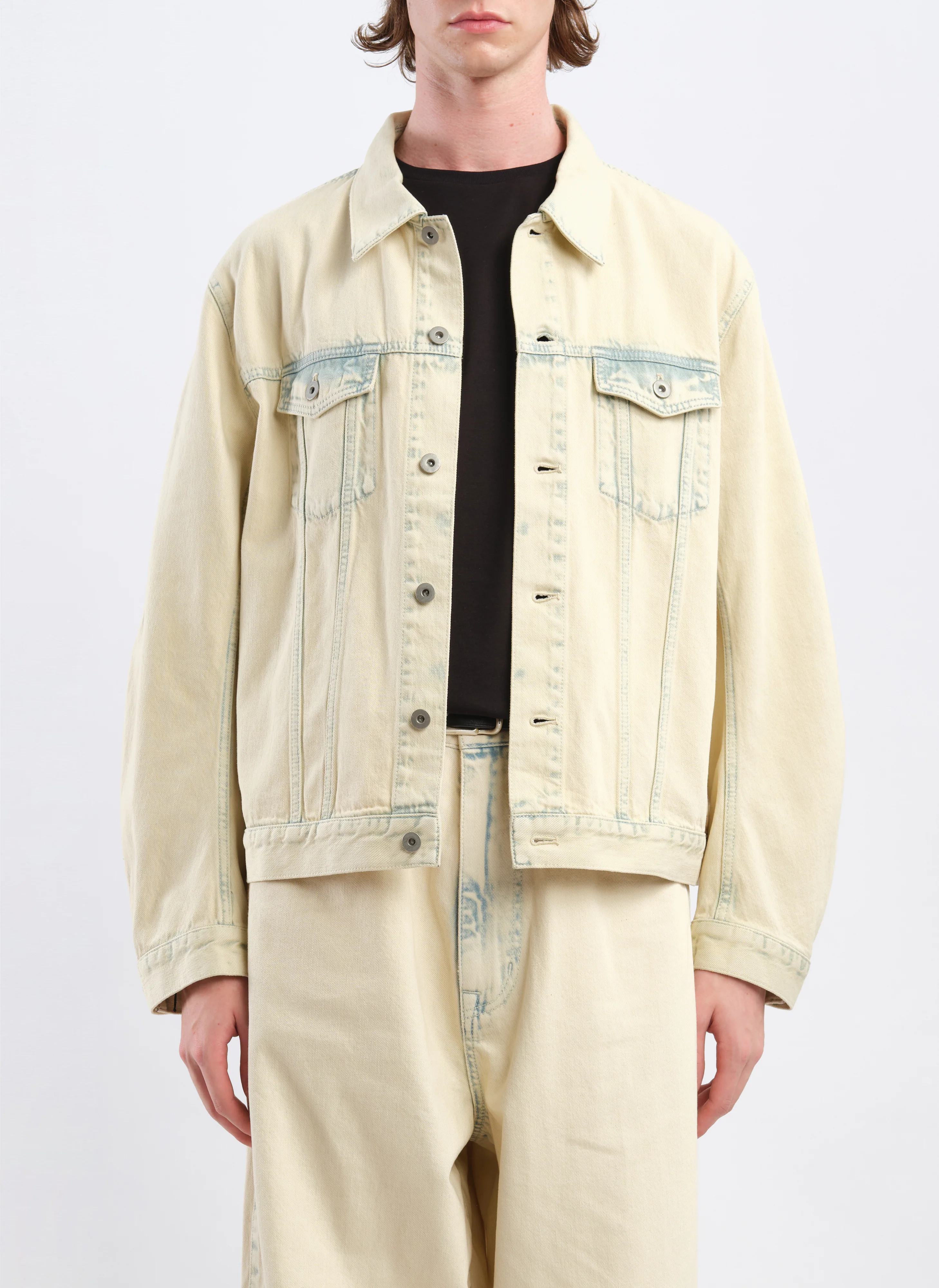 Bleached Wash Cotton Denim Type3 Trucker Jacket - Umamrii