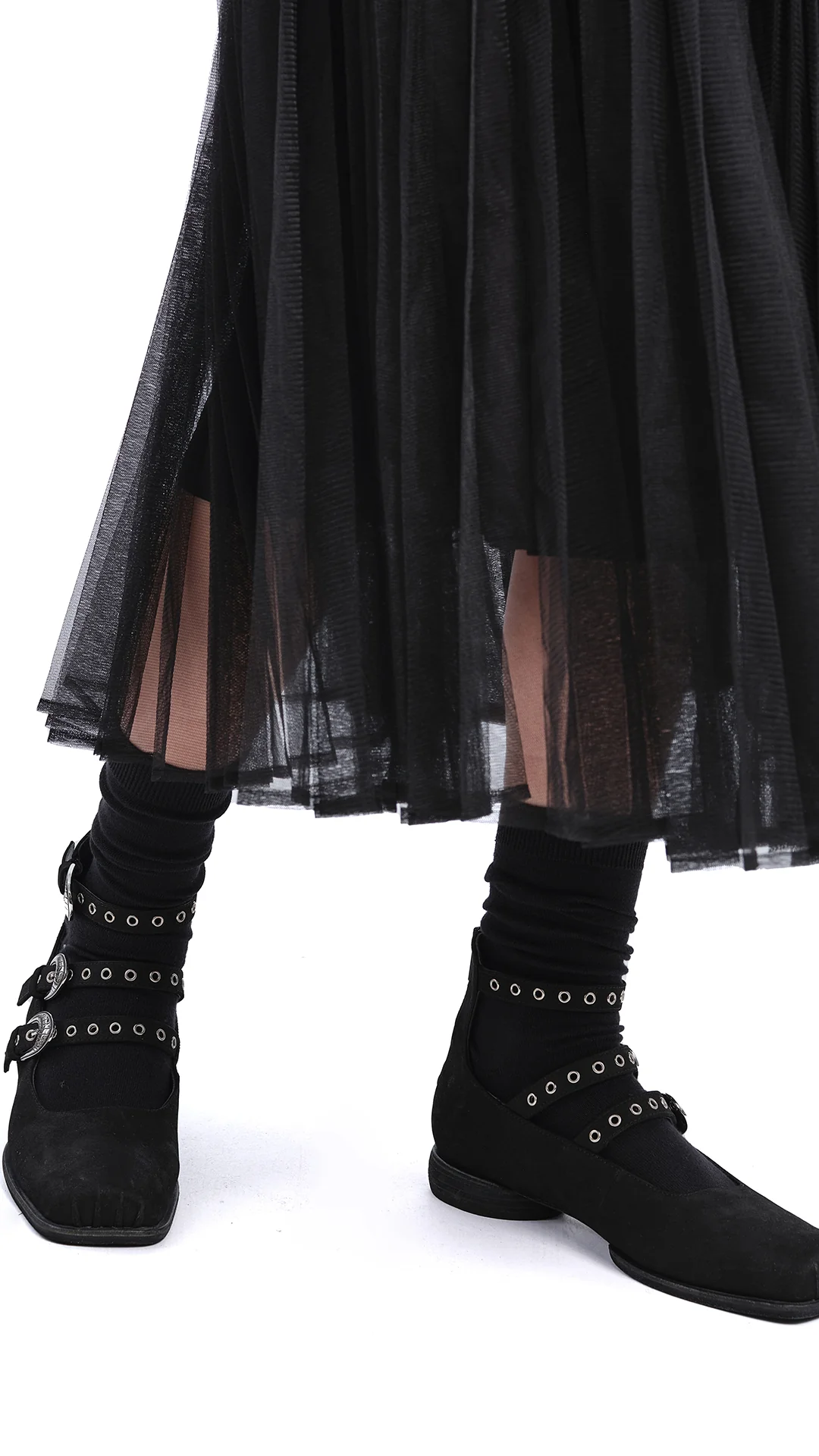 Square-toe Buckle Ballerina Flats - Umamrii