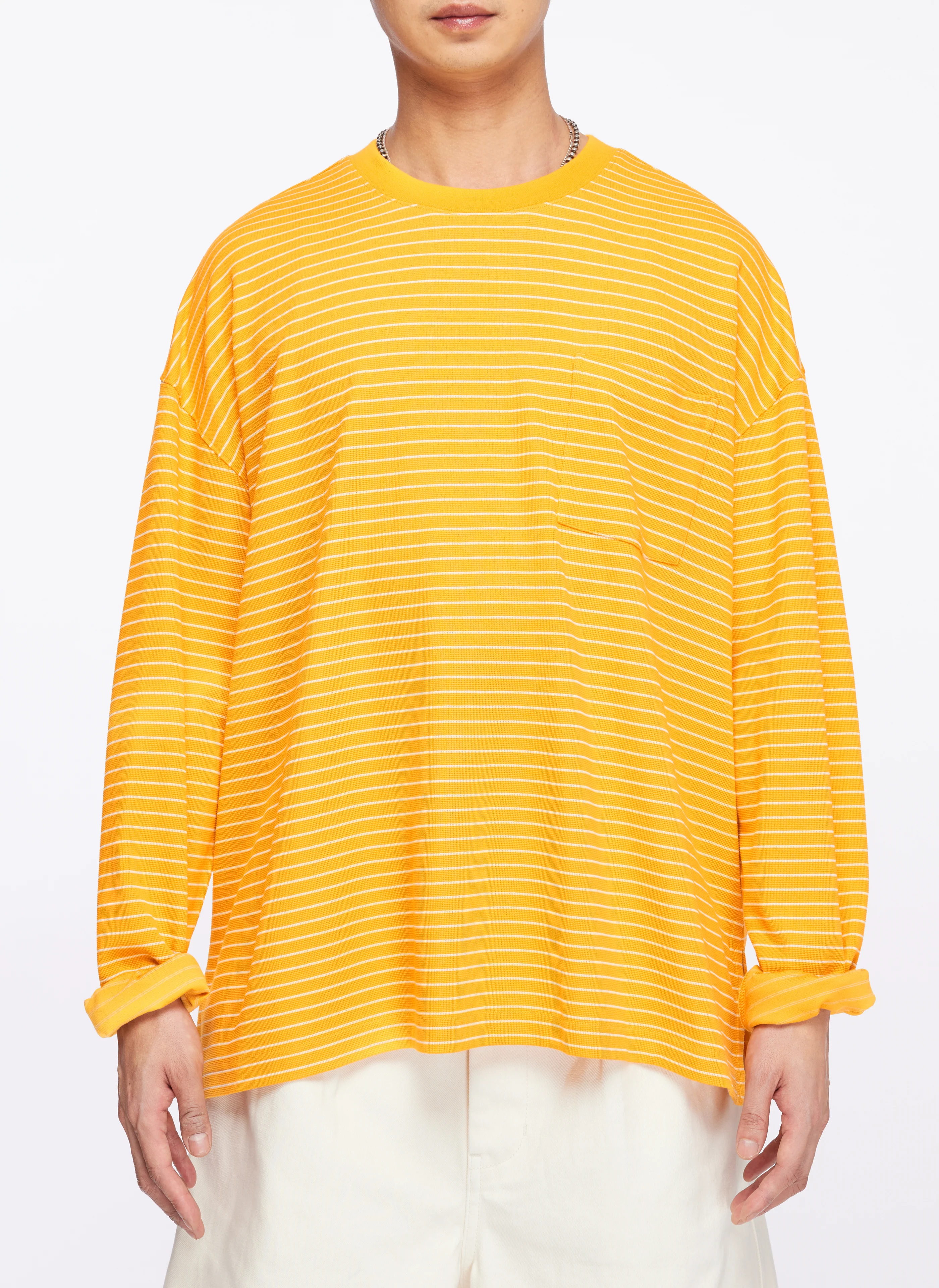 Jacquard Long Sleeves Border Top - Umamrii