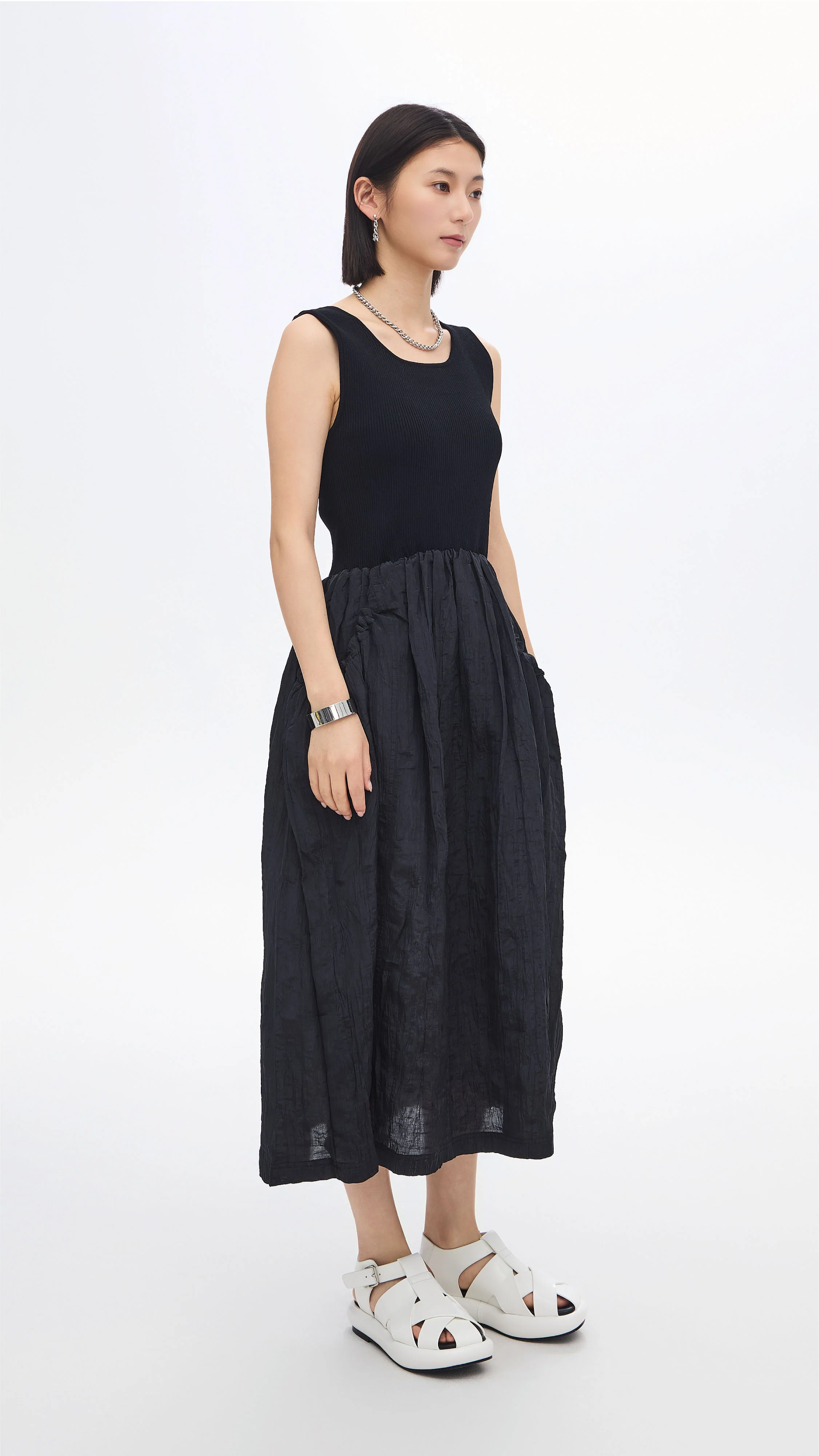 Nylon Patch Knit Dress - Umamrii