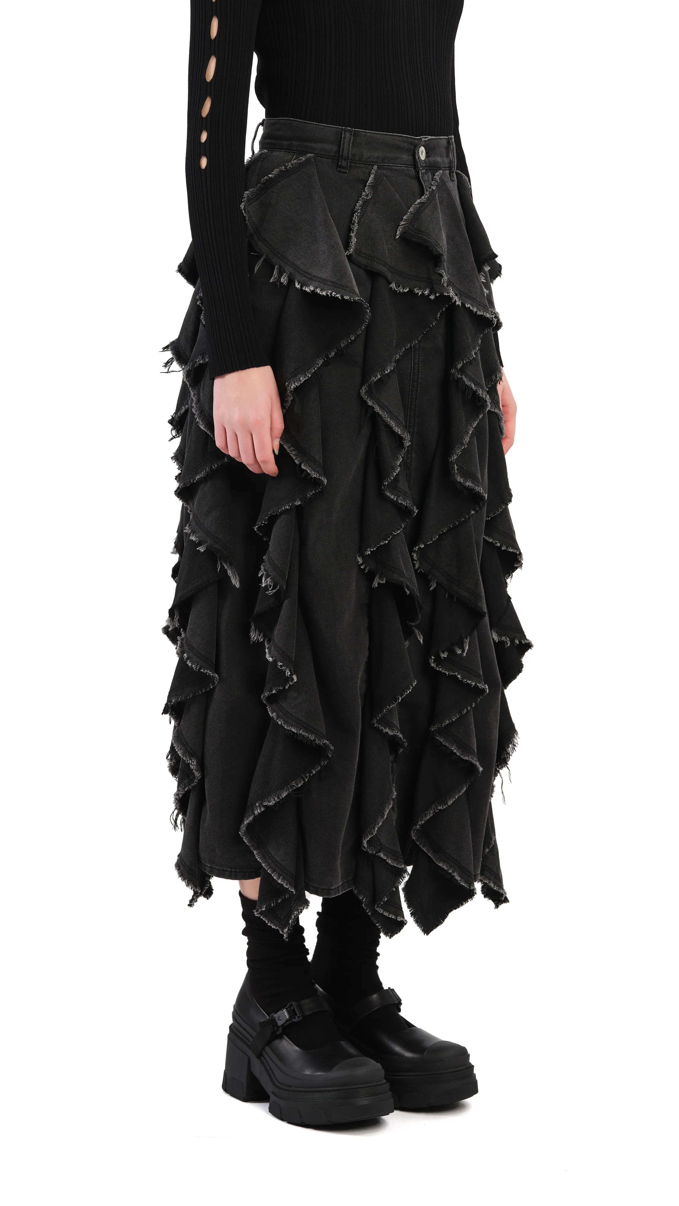 Ruffles Denim Skirt - Umamrii