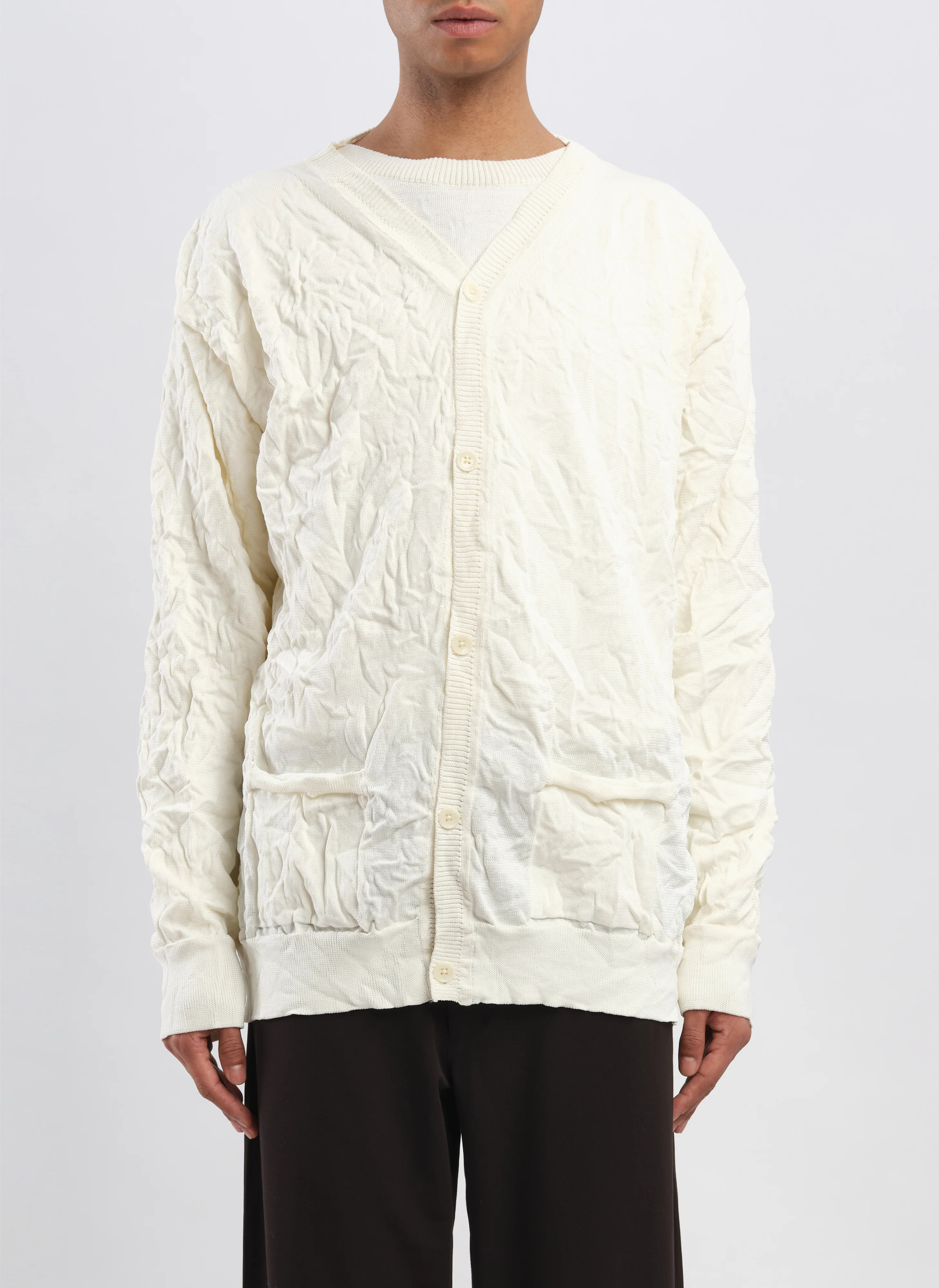 Wrinkle Polyester Dry Knit Cardigan - Umamrii
