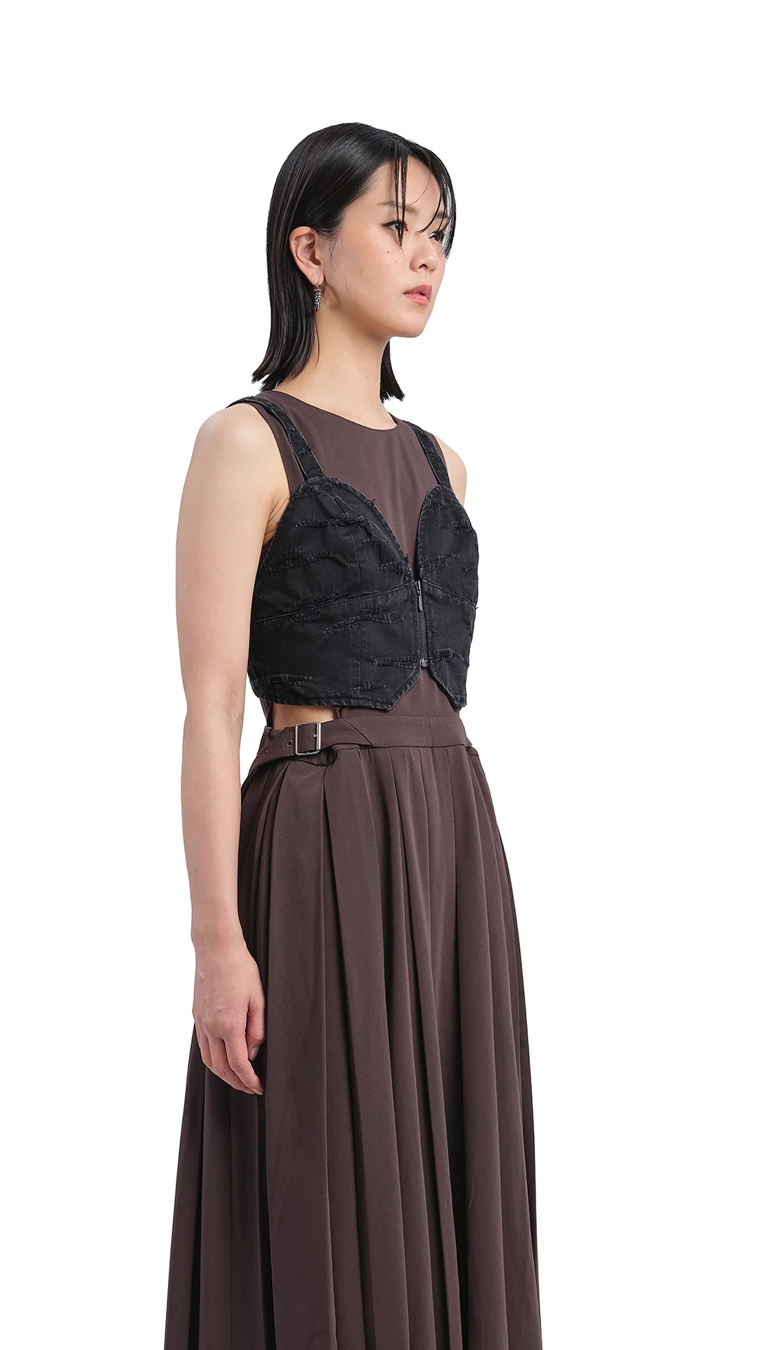 Distressed Denim Bustier - Umamrii