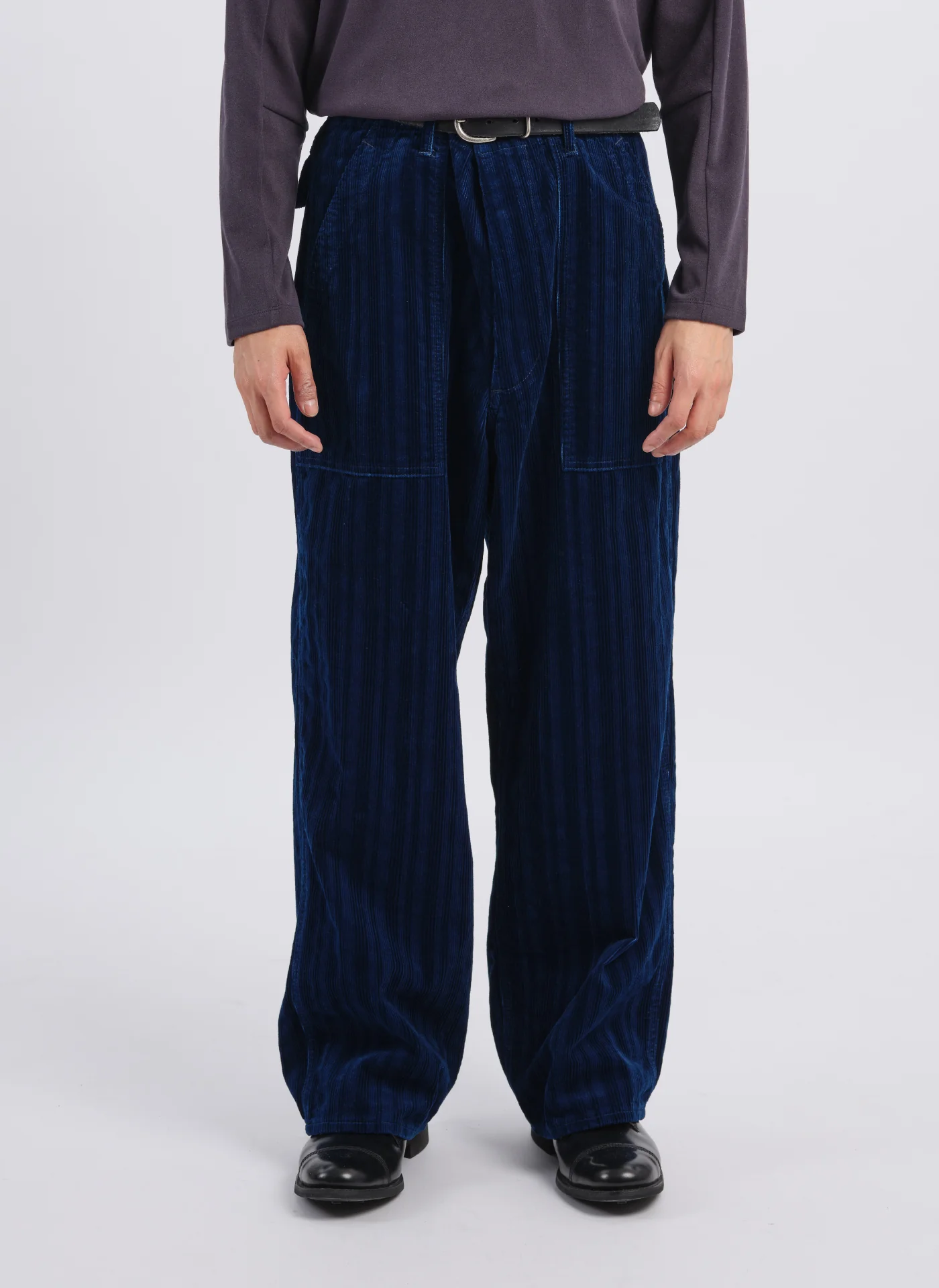Indigo Cotton Corduroy Baker Pants - Umamrii