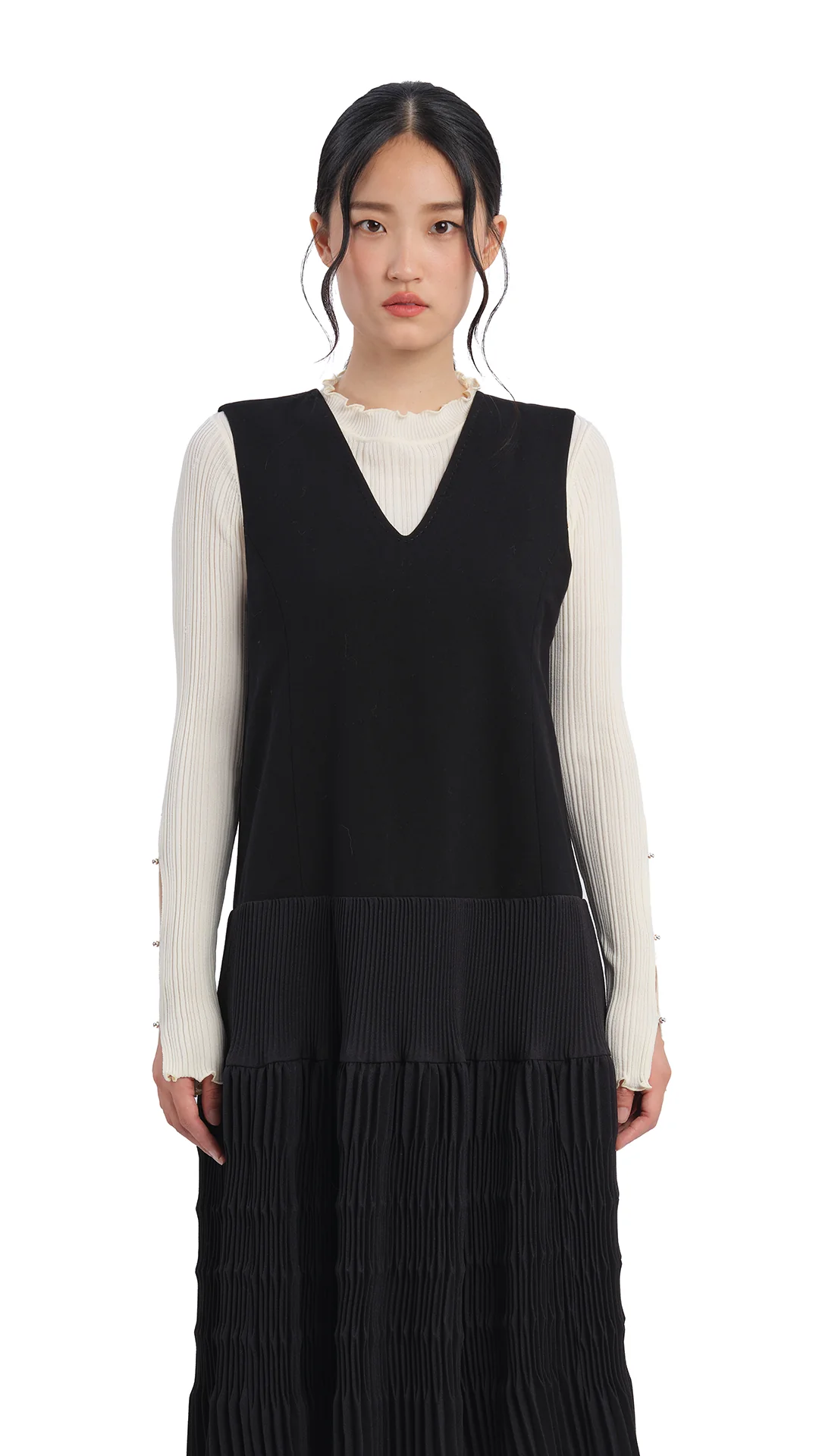 Olive Pleated Dress - Umamrii