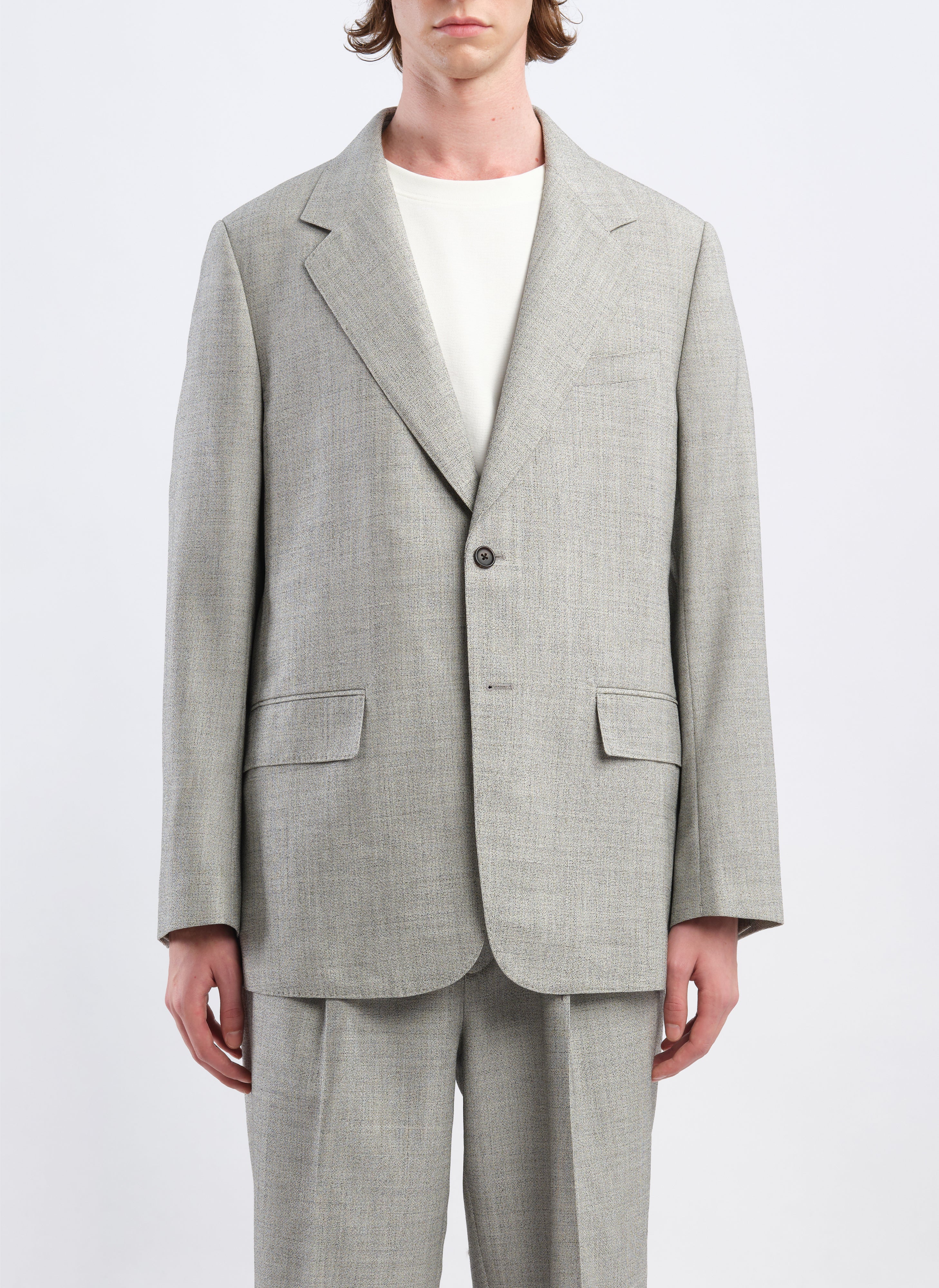 Marzotto Organic Wool Full Constructed Single Breasted Suit Blazer - Umamrii