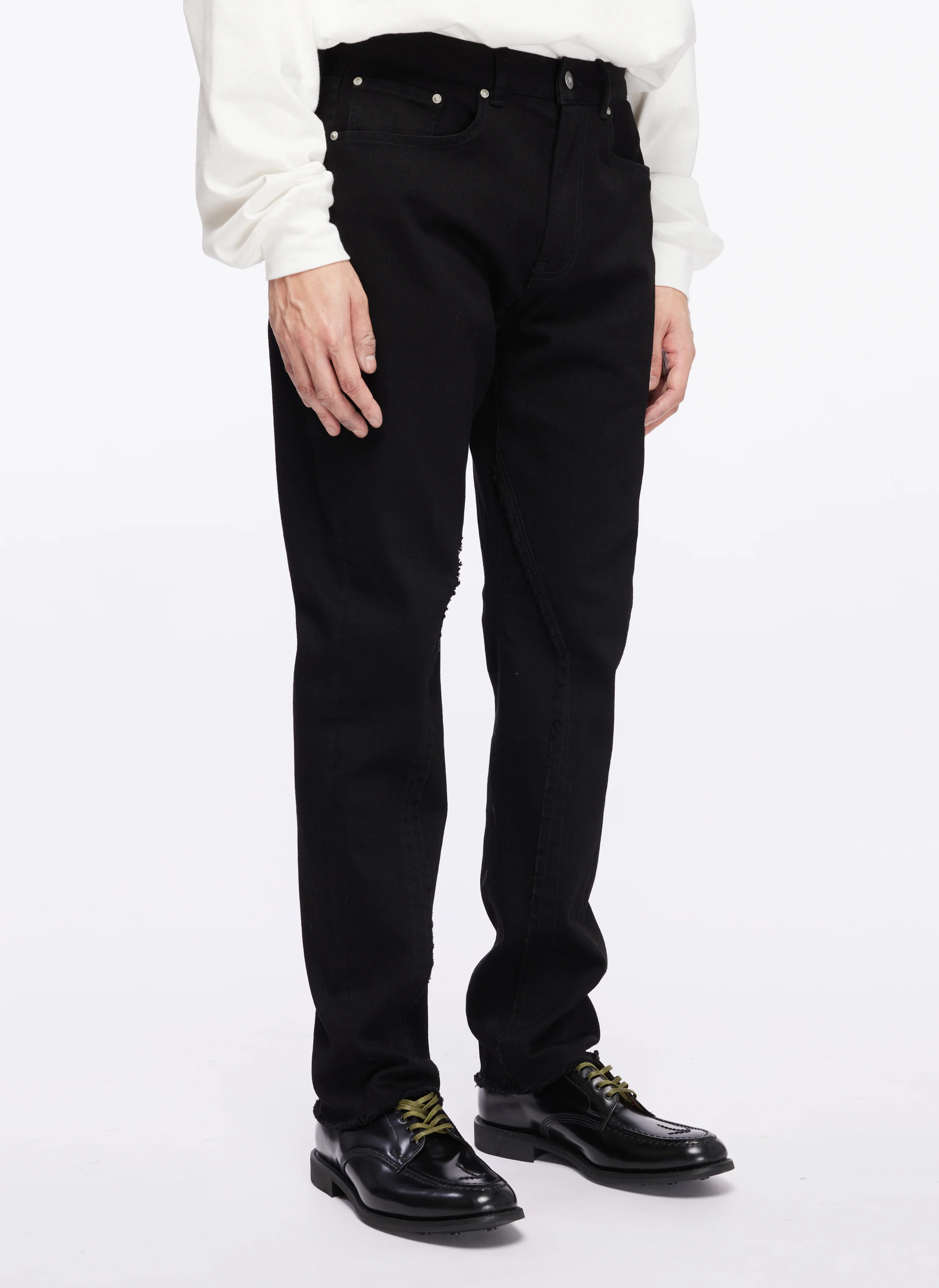 9.8oz Cotton Polyester Spandex Slit Jeans - Umamrii