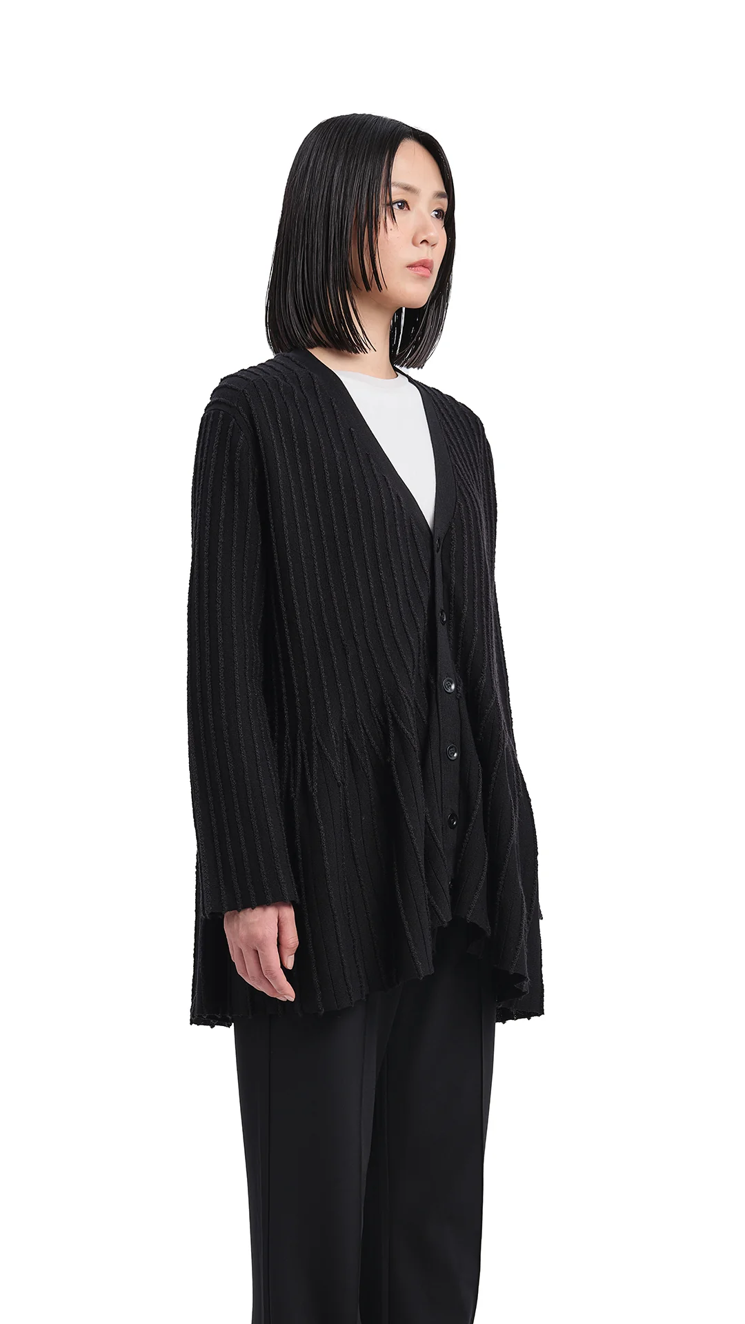 Oversized Flare-hem Cardigan - Umamrii