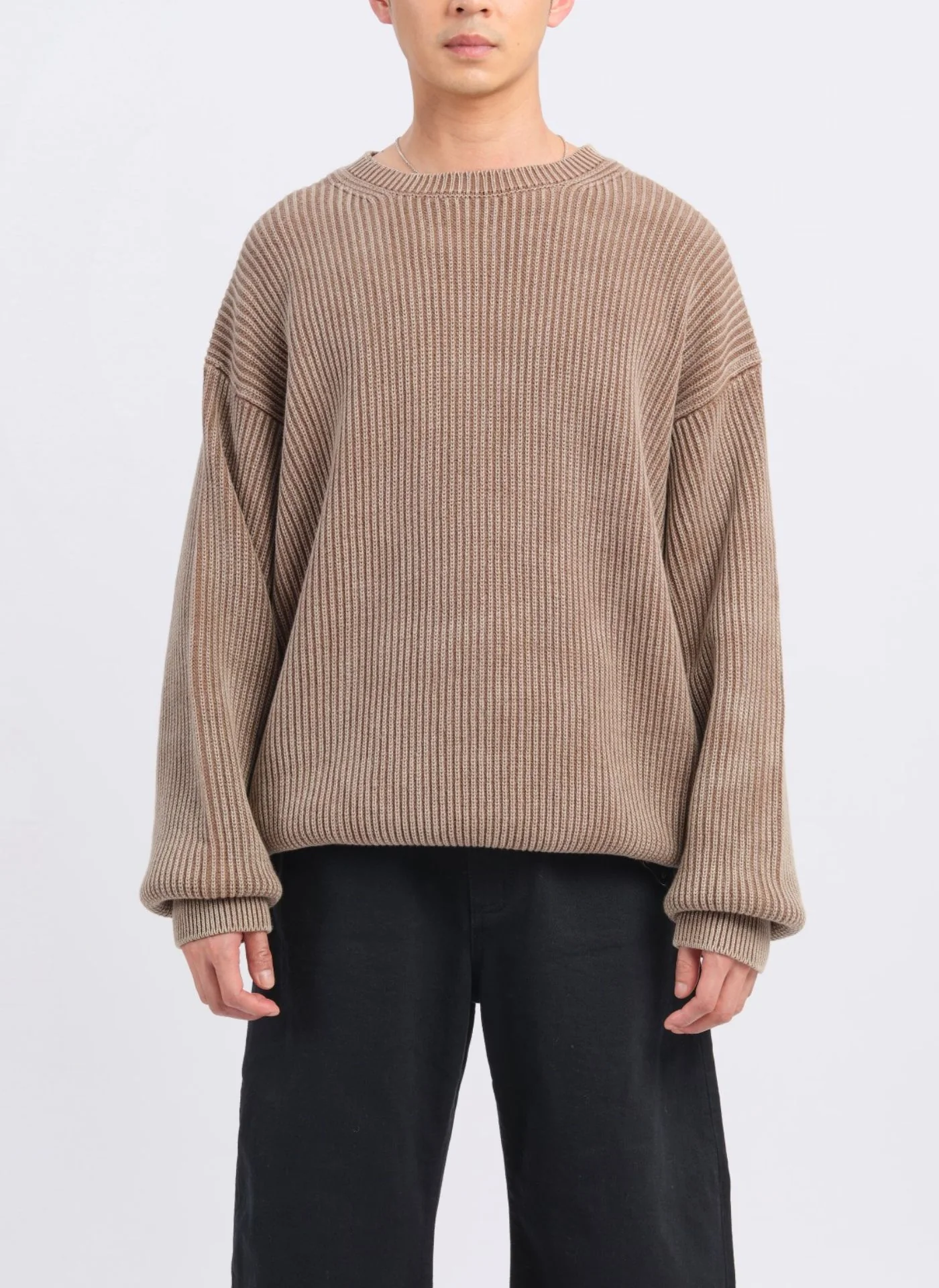 Heavy Washed Cotton Knitted Pullover - Umamrii