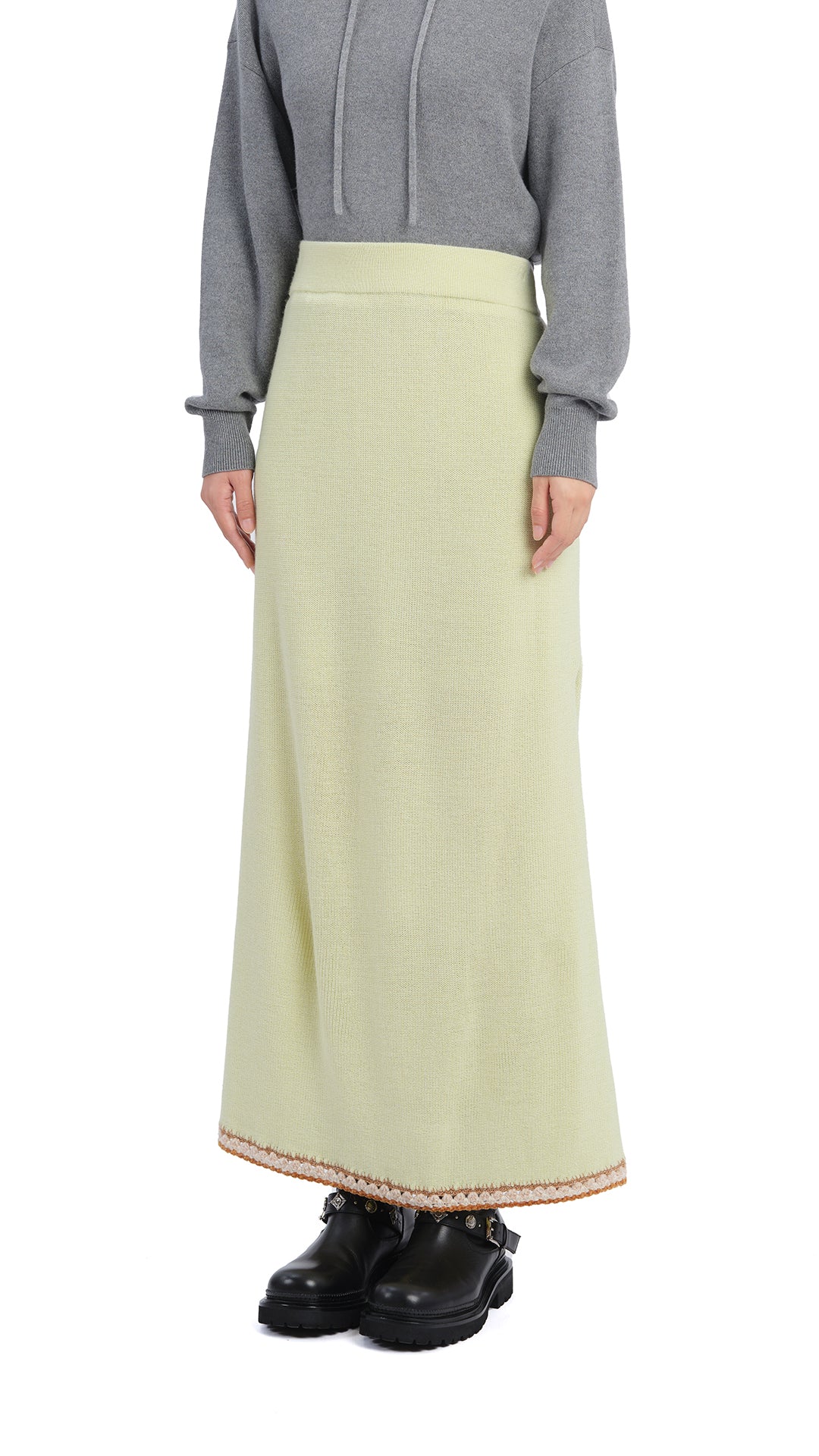 Crochet Trims Pencil Skirt - Umamrii