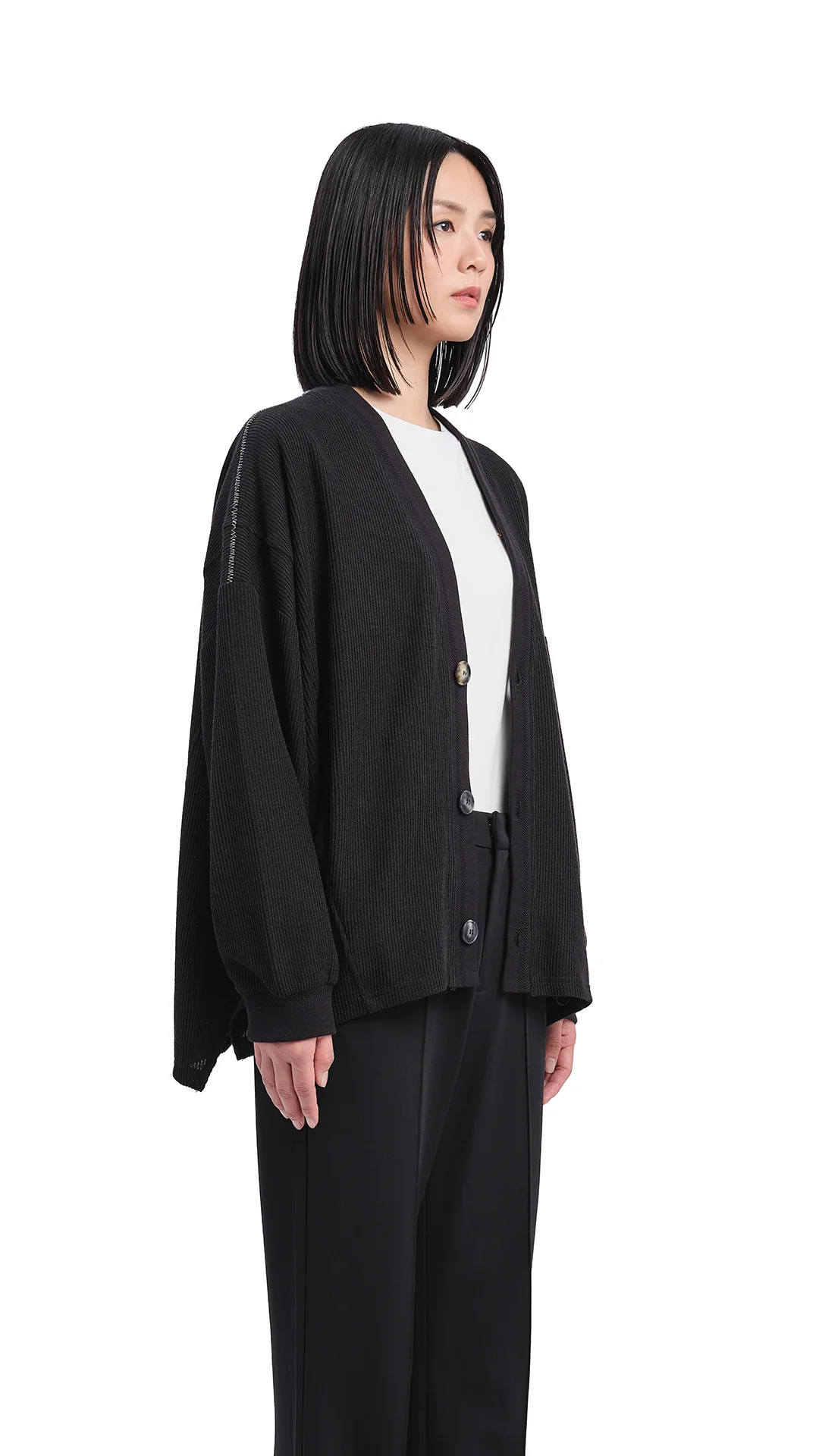 Oversized Cut Sewn Cardigan - Umamrii