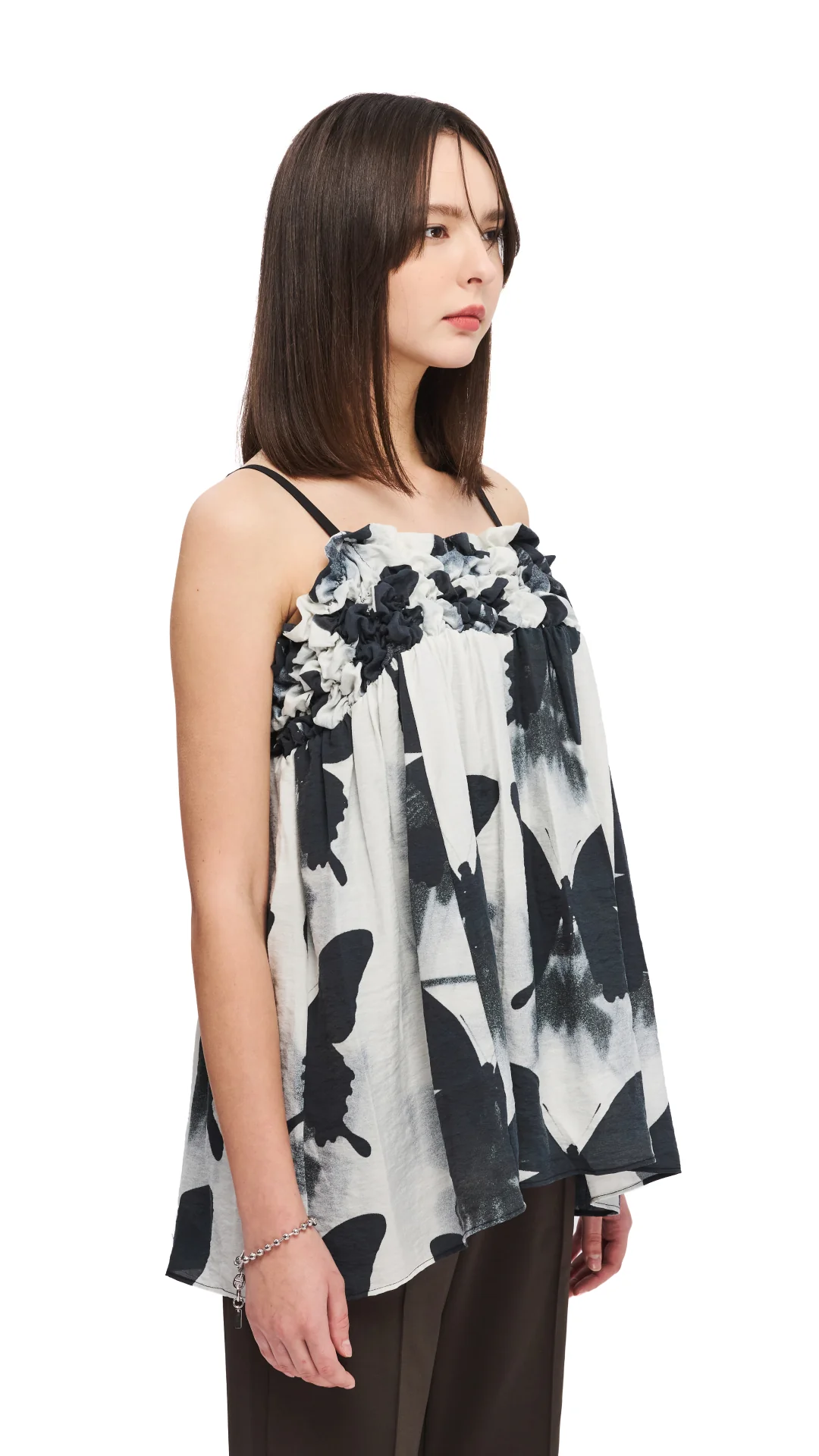 INITIAL X Mika Ninagawa Smocked Camisole Top - Umamrii