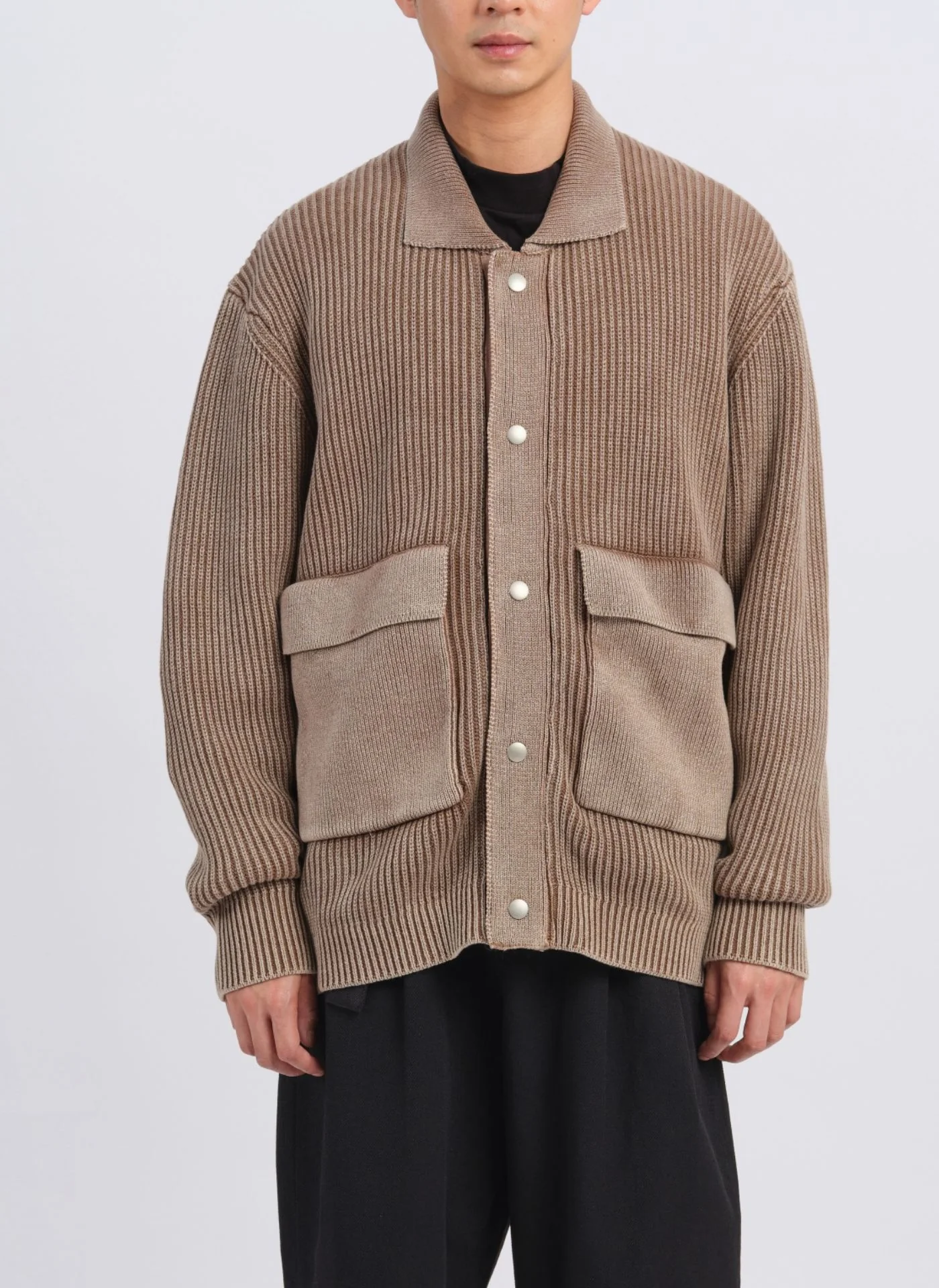 Heavy Washed Knitted Worker Jacket - Umamrii