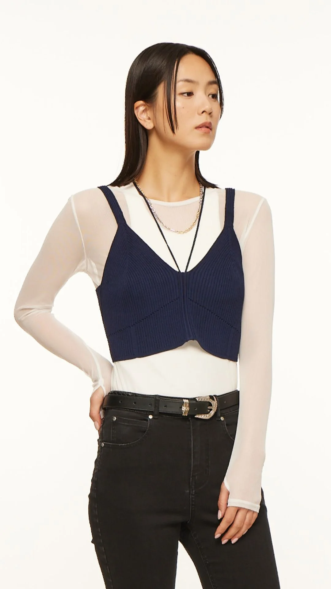 Lace-Up Knit Vest - Umamrii