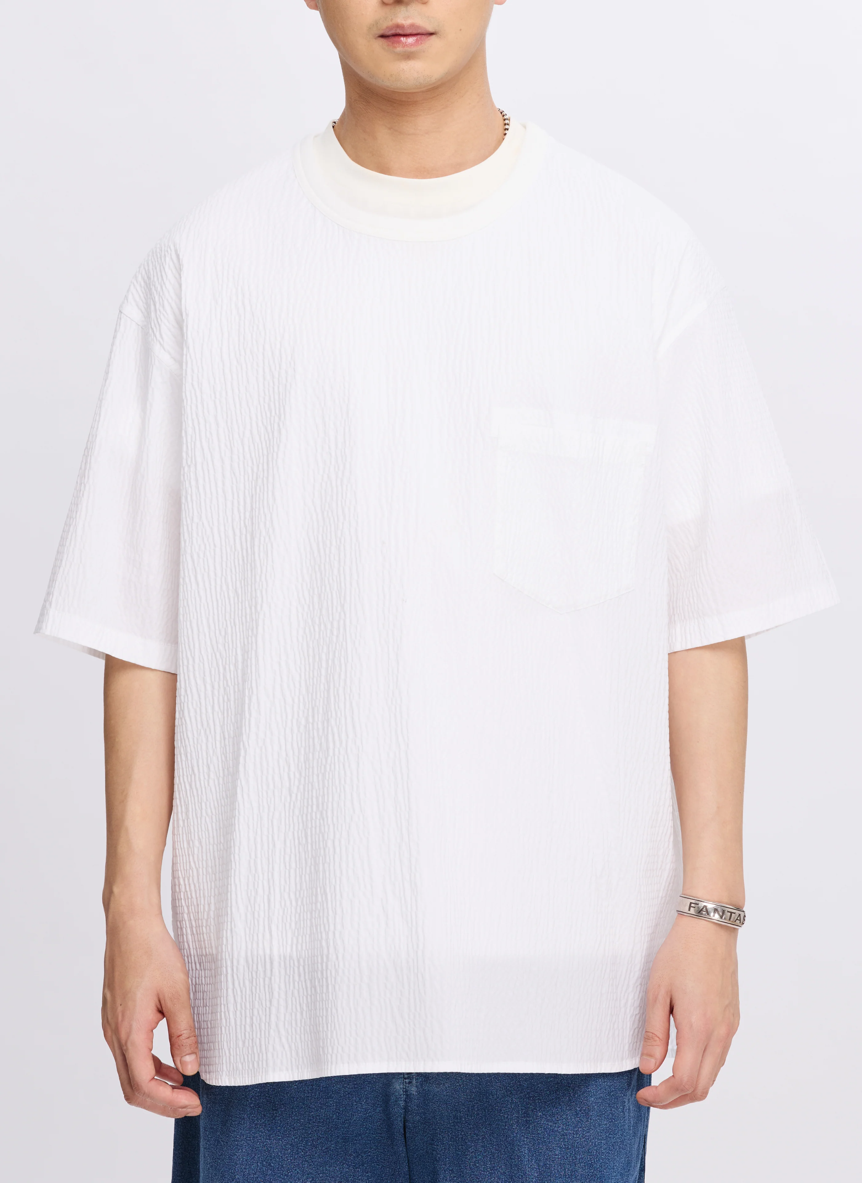 Cotton Nylon Seersucker Tops - Umamrii