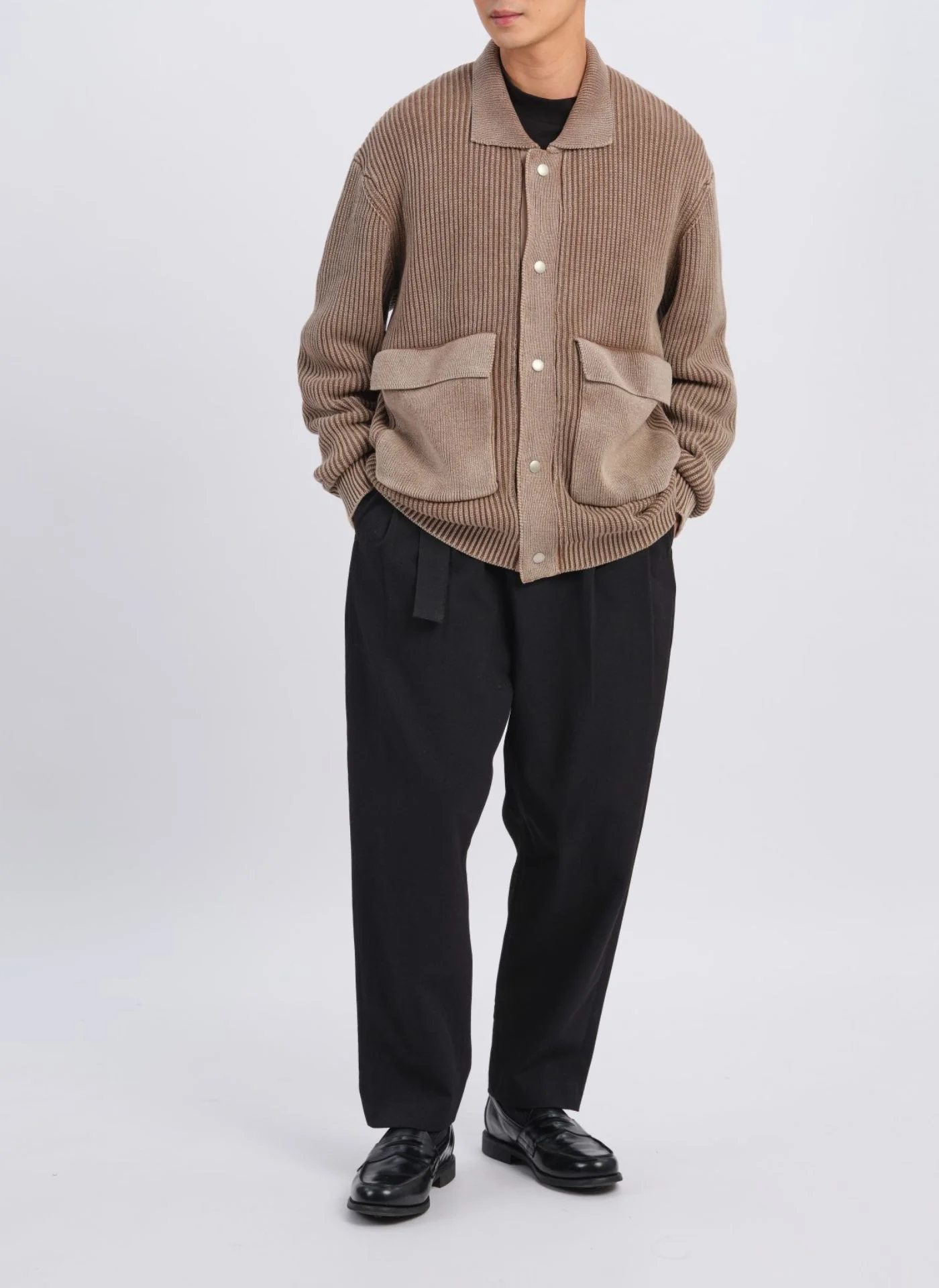 Heavy Washed Knitted Worker Jacket - Umamrii