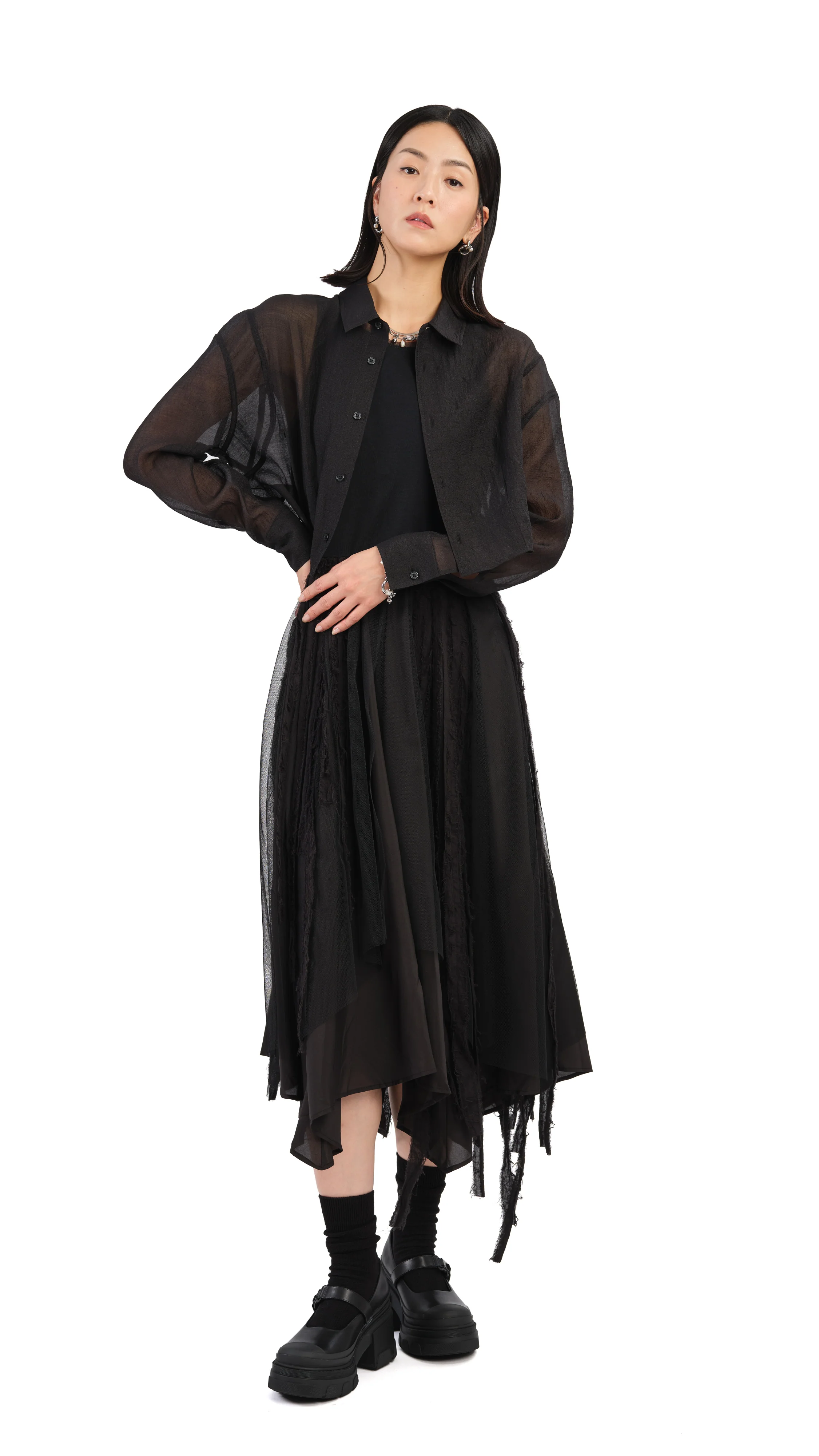 Mesh Patched Dress - Umamrii