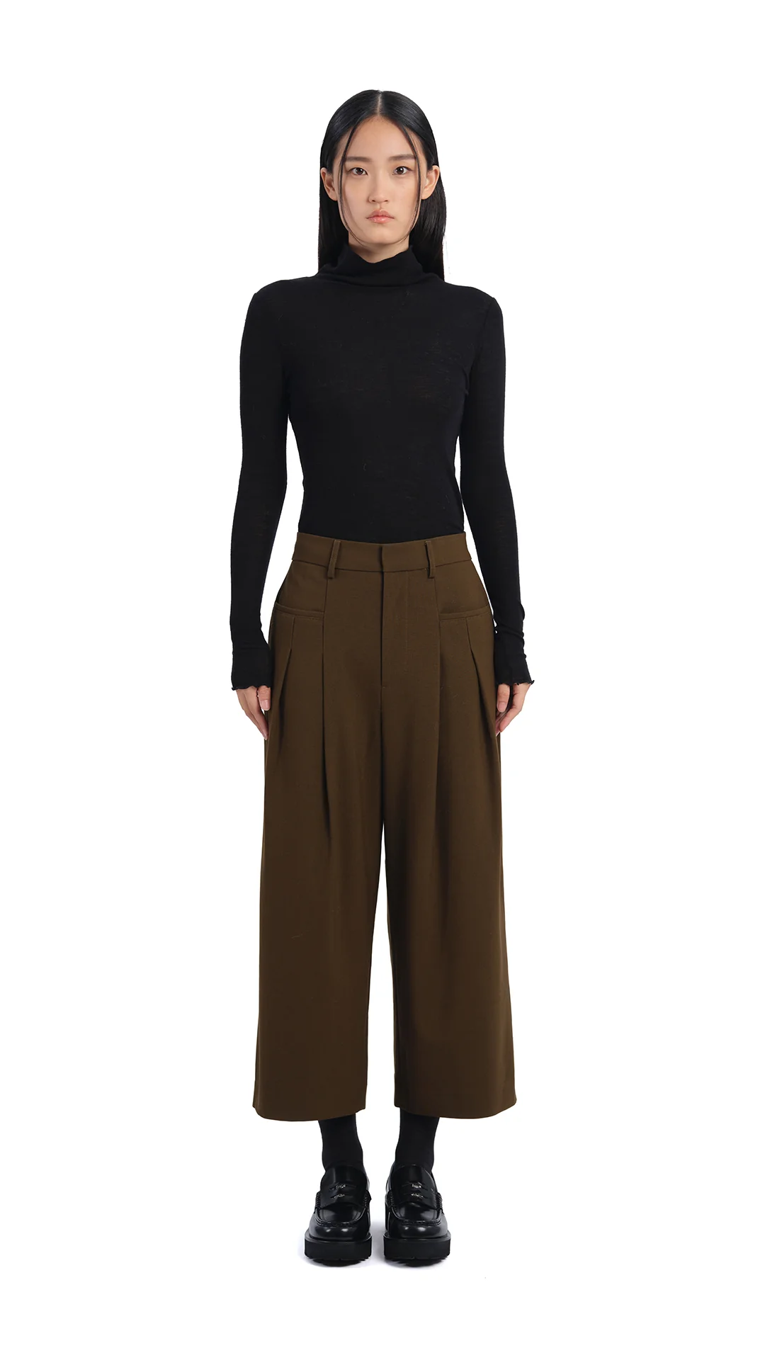 Wide-Leg Ankle Pants - Umamrii