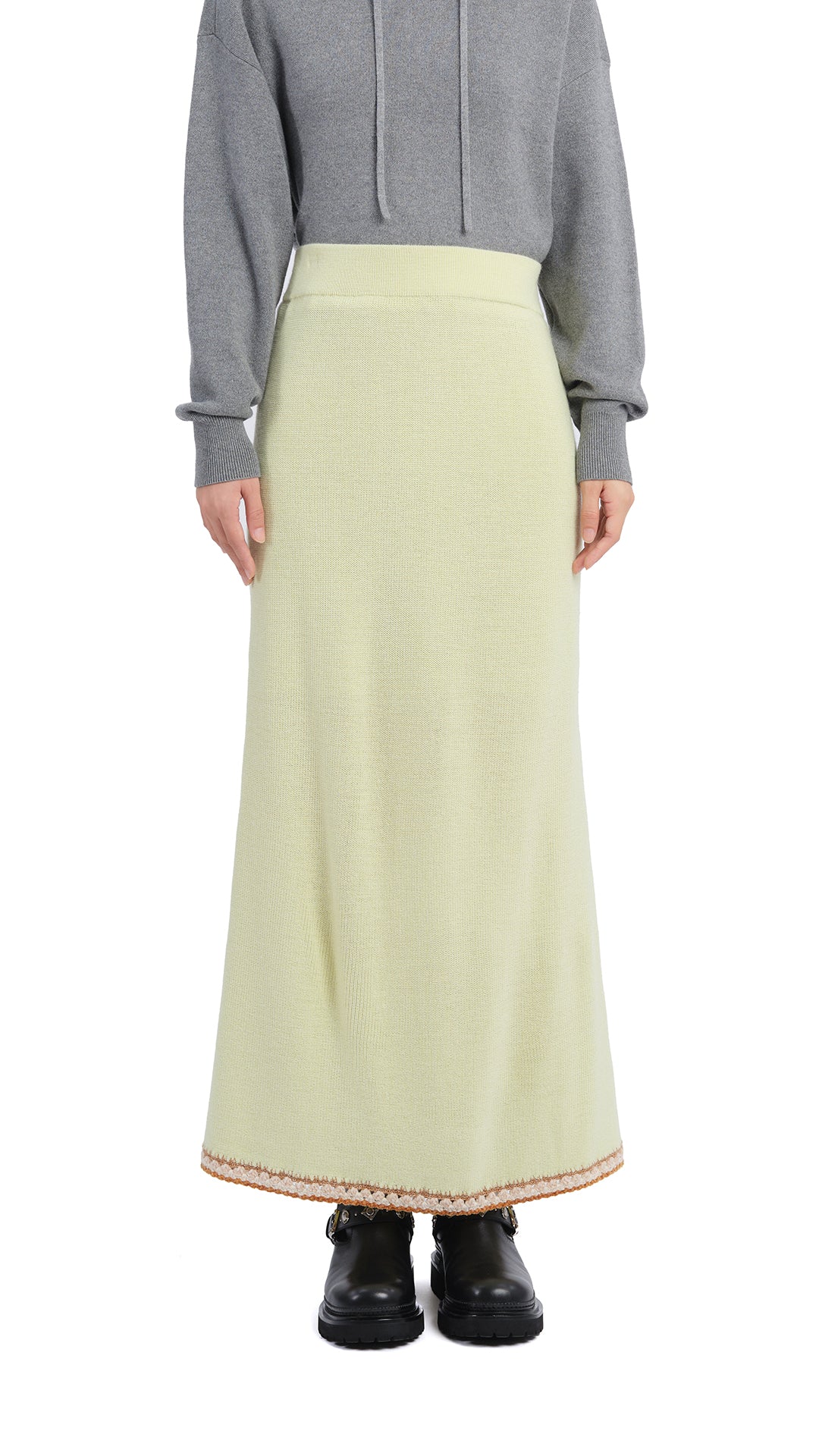 Crochet Trims Pencil Skirt - Umamrii