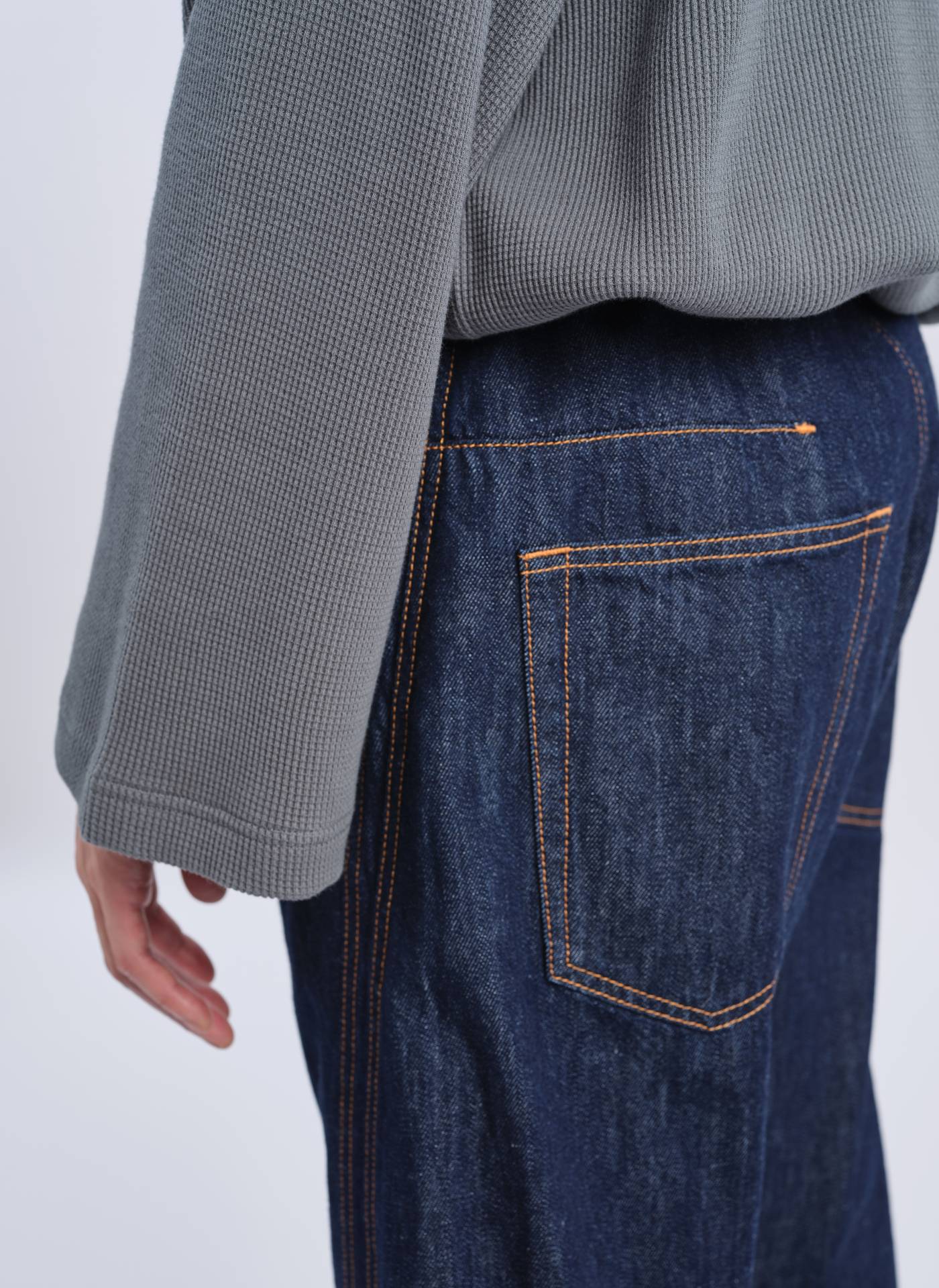 Indigo Cotton Linen Denim Jeans - Umamrii