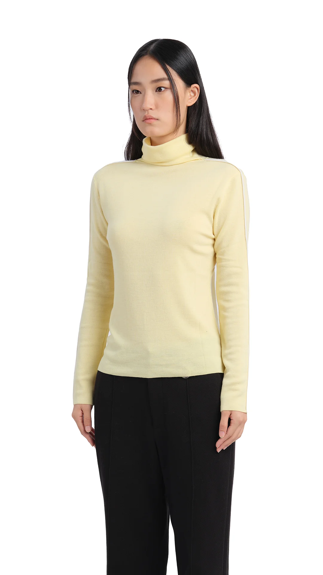 Contrast Trims Turtle Neck Top - Umamrii