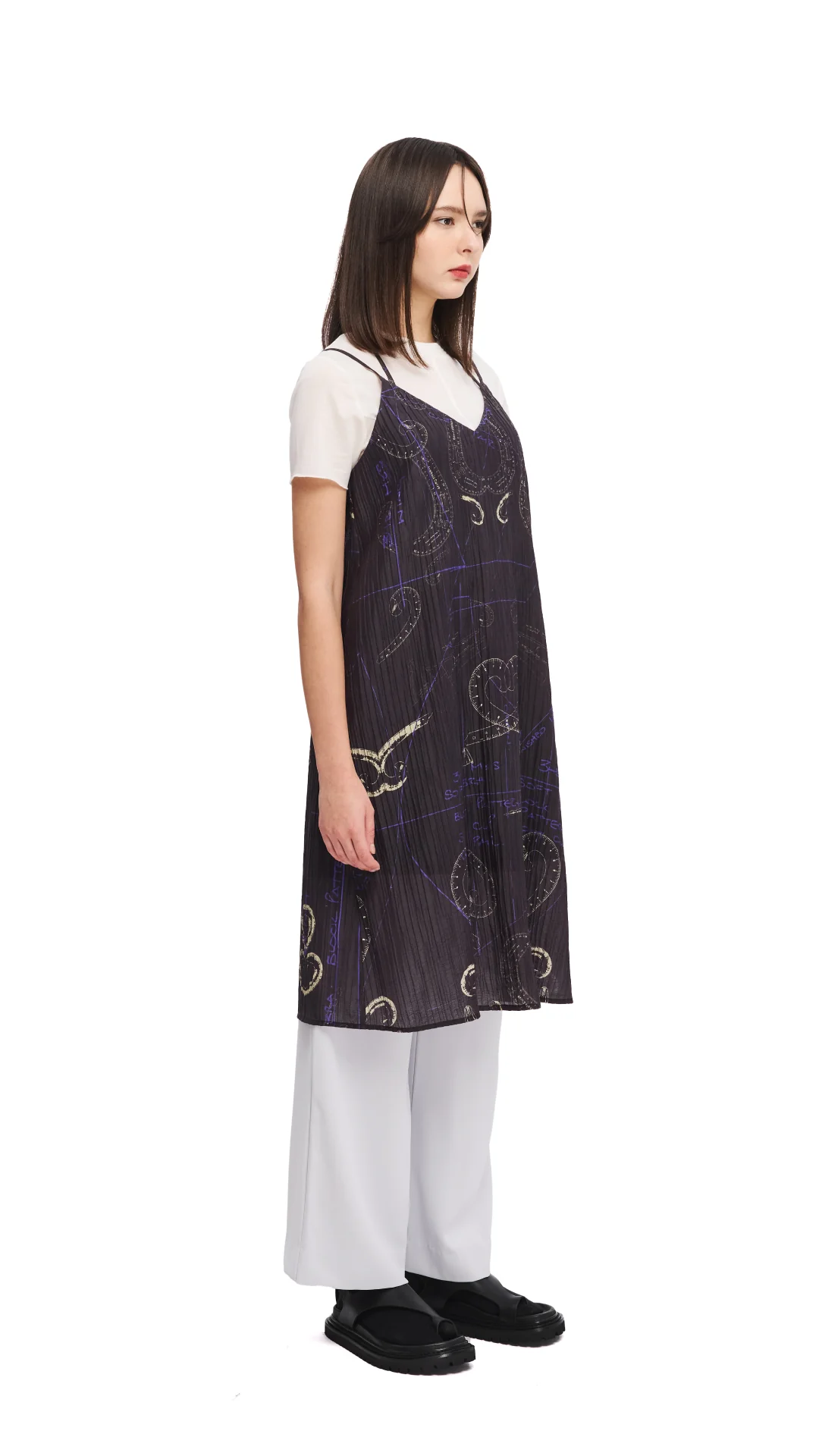 French Curve Ruler Placement Print Slip Dress - Umamrii