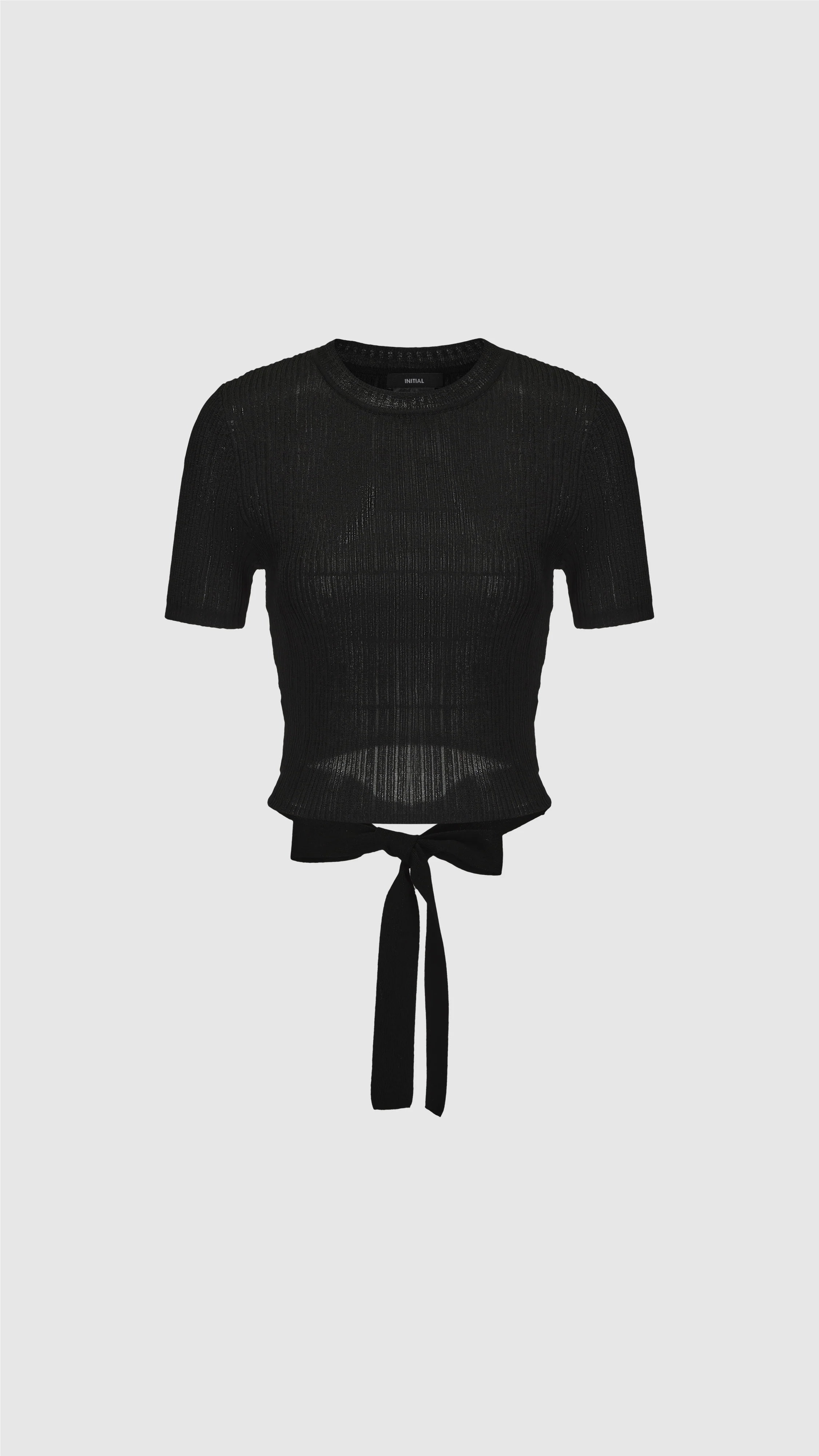 Short Sleeves Tie-Waist Sweater - Umamrii