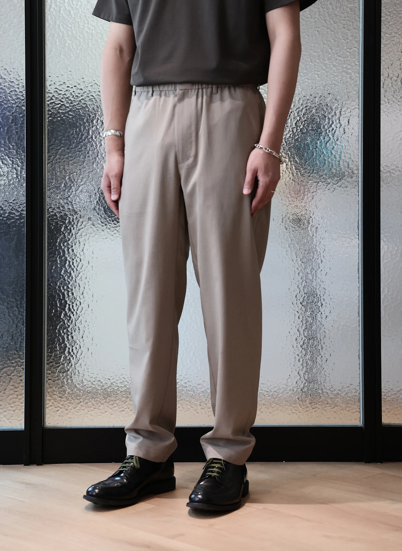 Polyester Wide Tapered Easy Pants - Umamrii