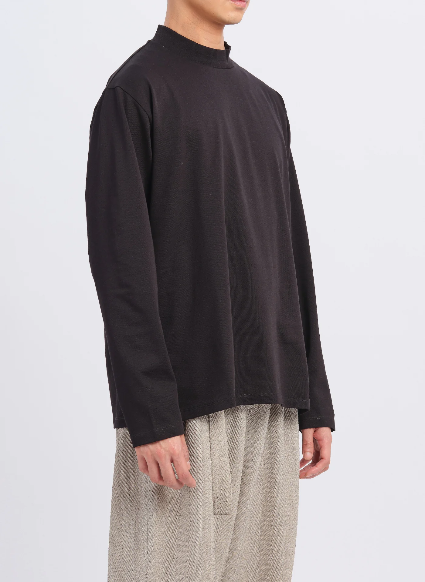 Mercerized Cotton Mock Neck Tee (T-05) - Umamrii
