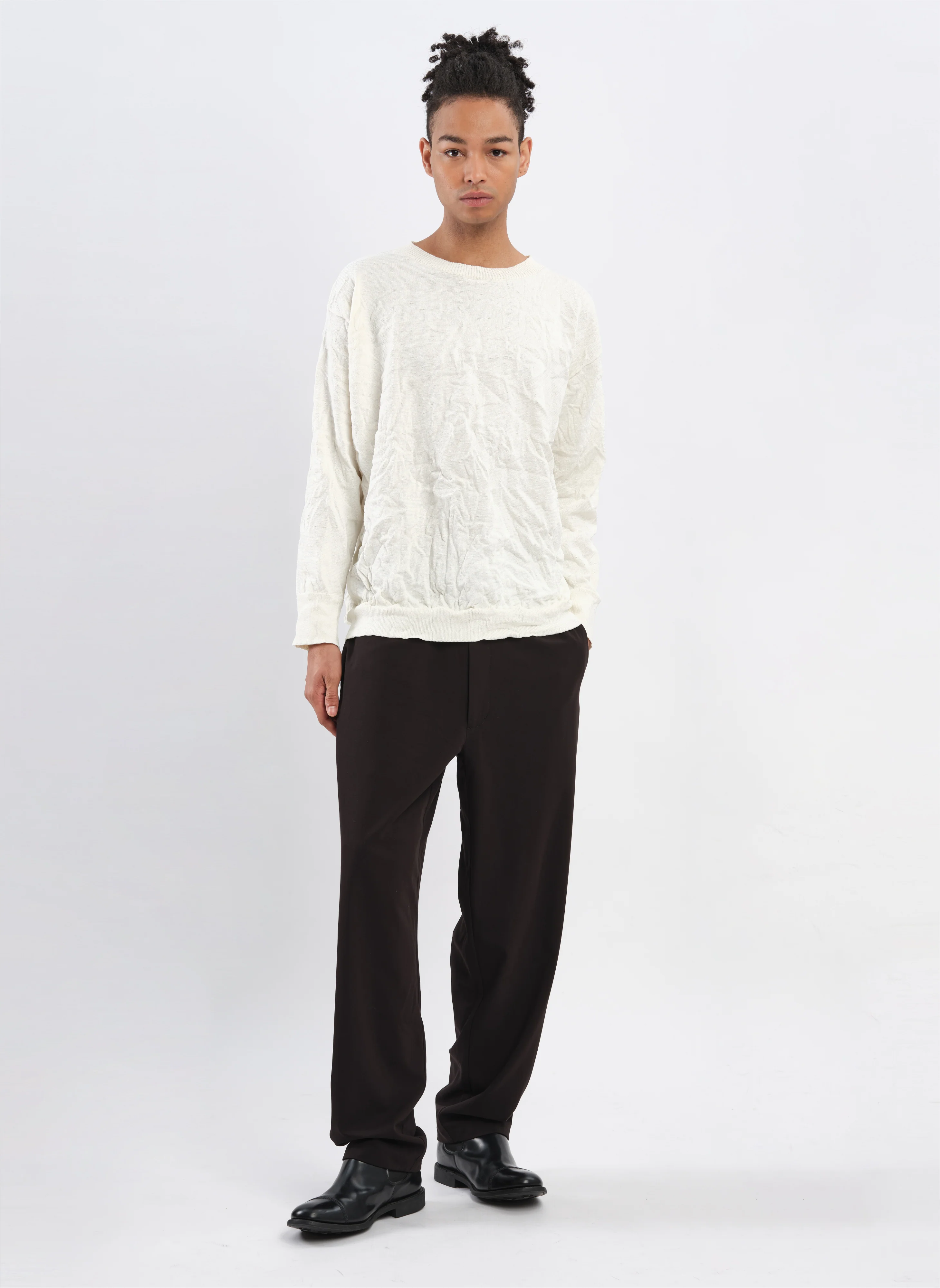 Wrinkle Polyester Dry Knit Pullover - Umamrii