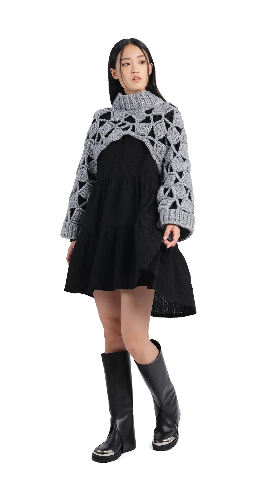 Pleated Sleeves Dress - Umamrii