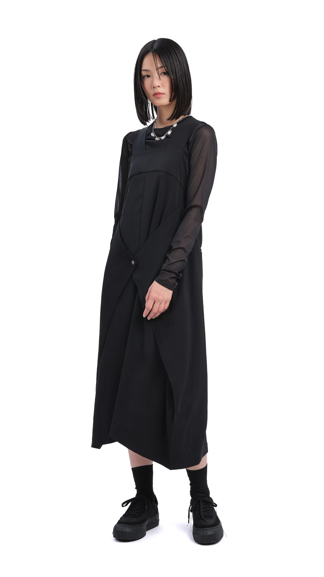 Mock-neck Sheer Top - Umamrii