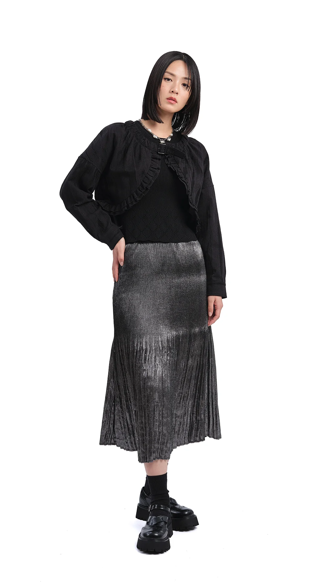 Cropped Ruffles Jacket - Umamrii