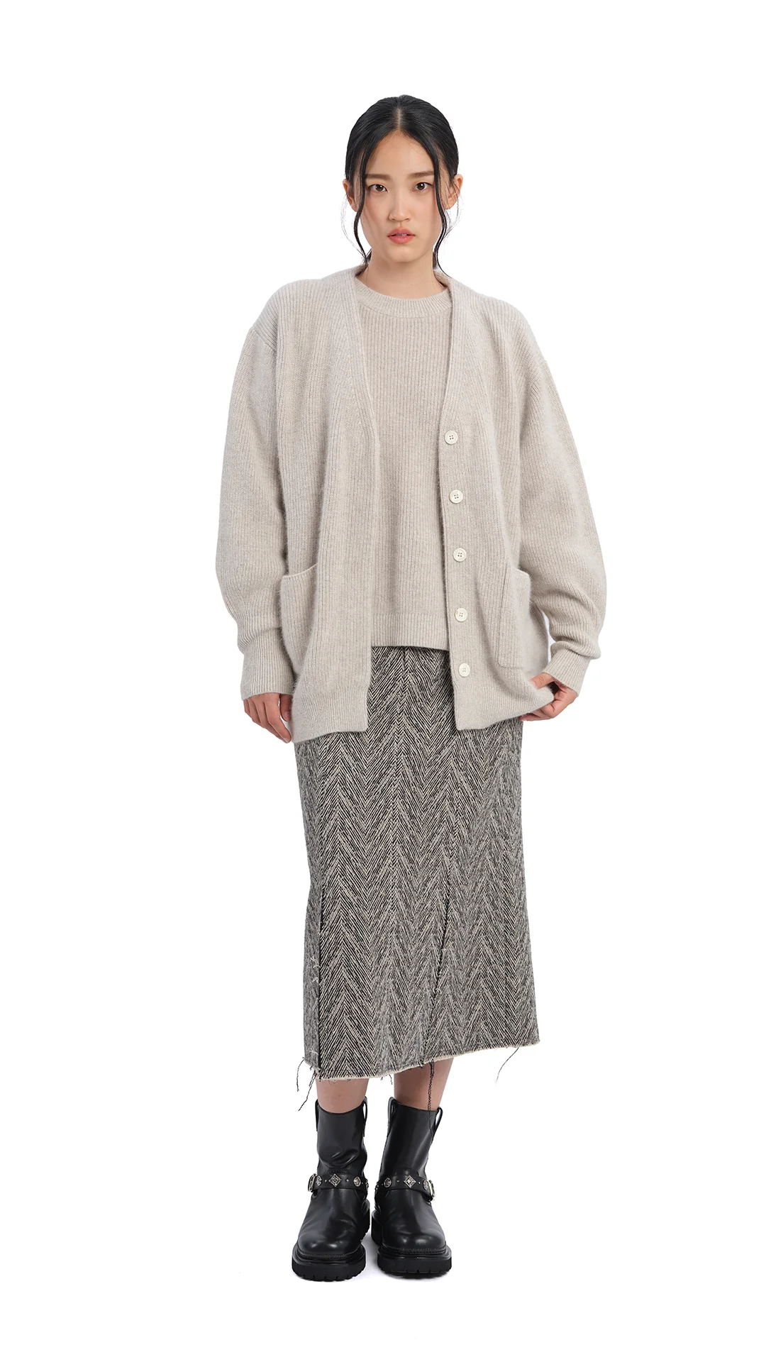 Fox-Mix Cardigan Sweater - Umamrii