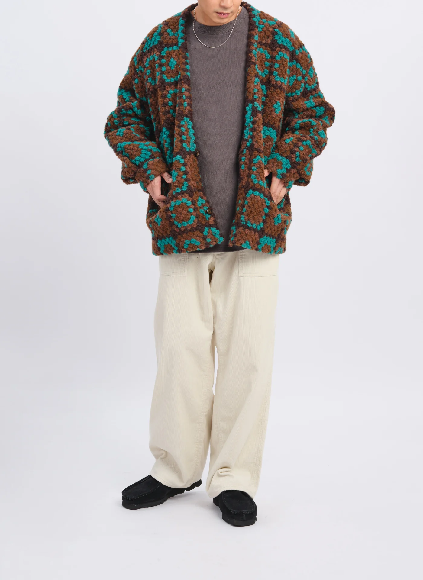 14W Corduroy Wide Tapered Baker Pants - Umamrii