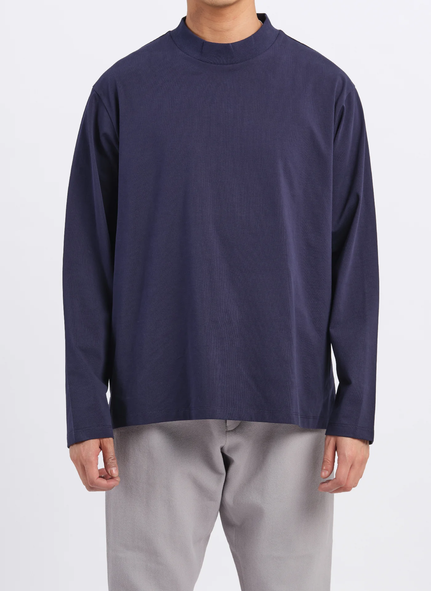 Mercerized Cotton Mock Neck Tee (T-05) - Umamrii