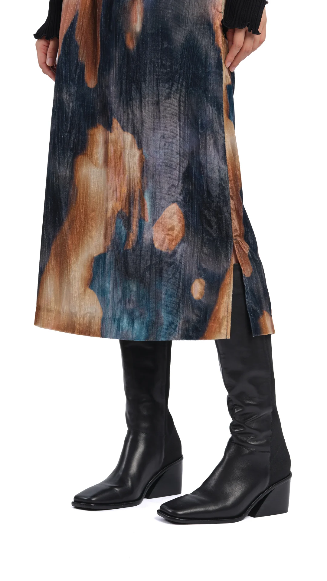 Knee-Length Panelled Leather Boots - Umamrii