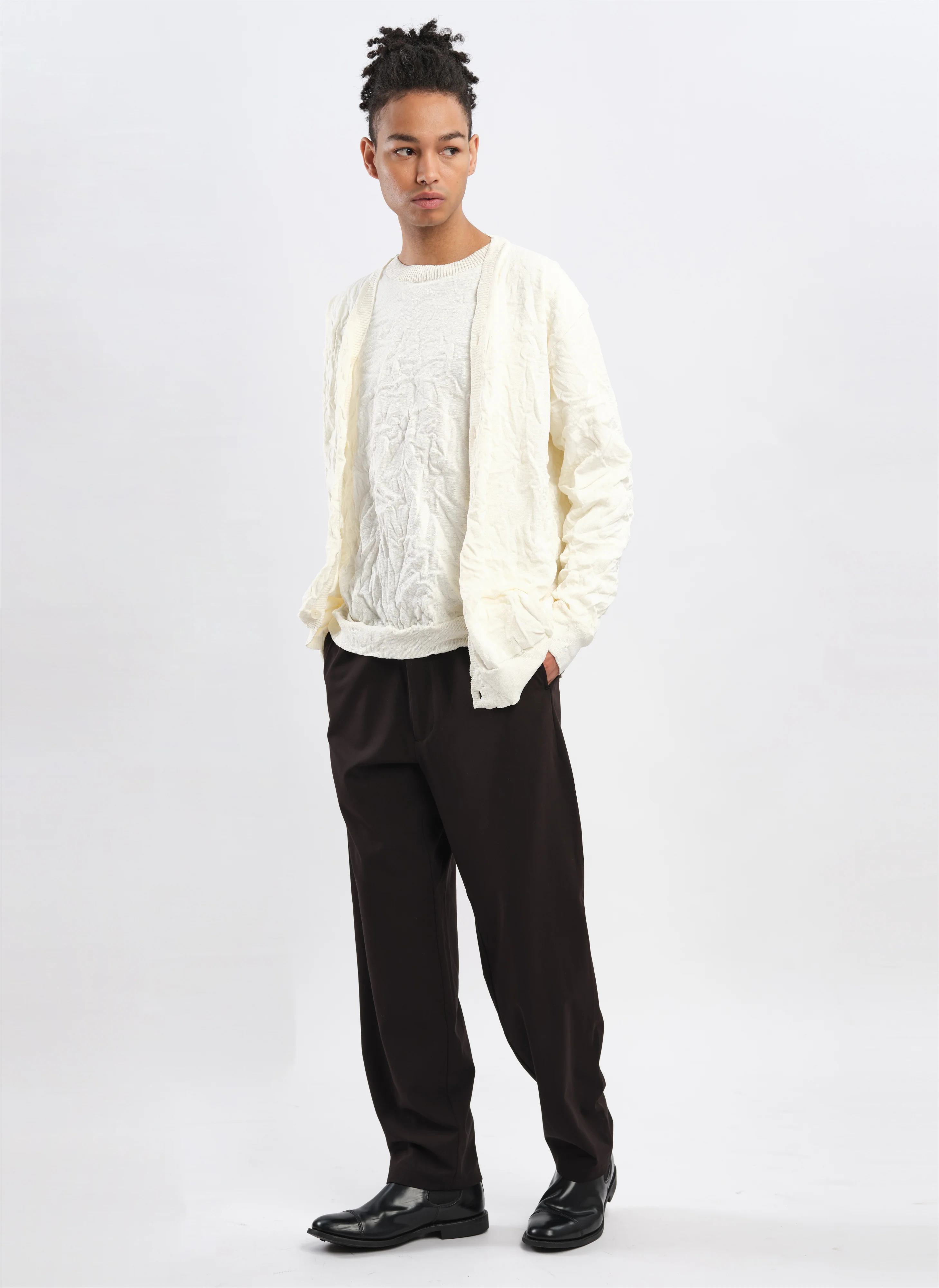 Wrinkle Polyester Dry Knit Cardigan - Umamrii