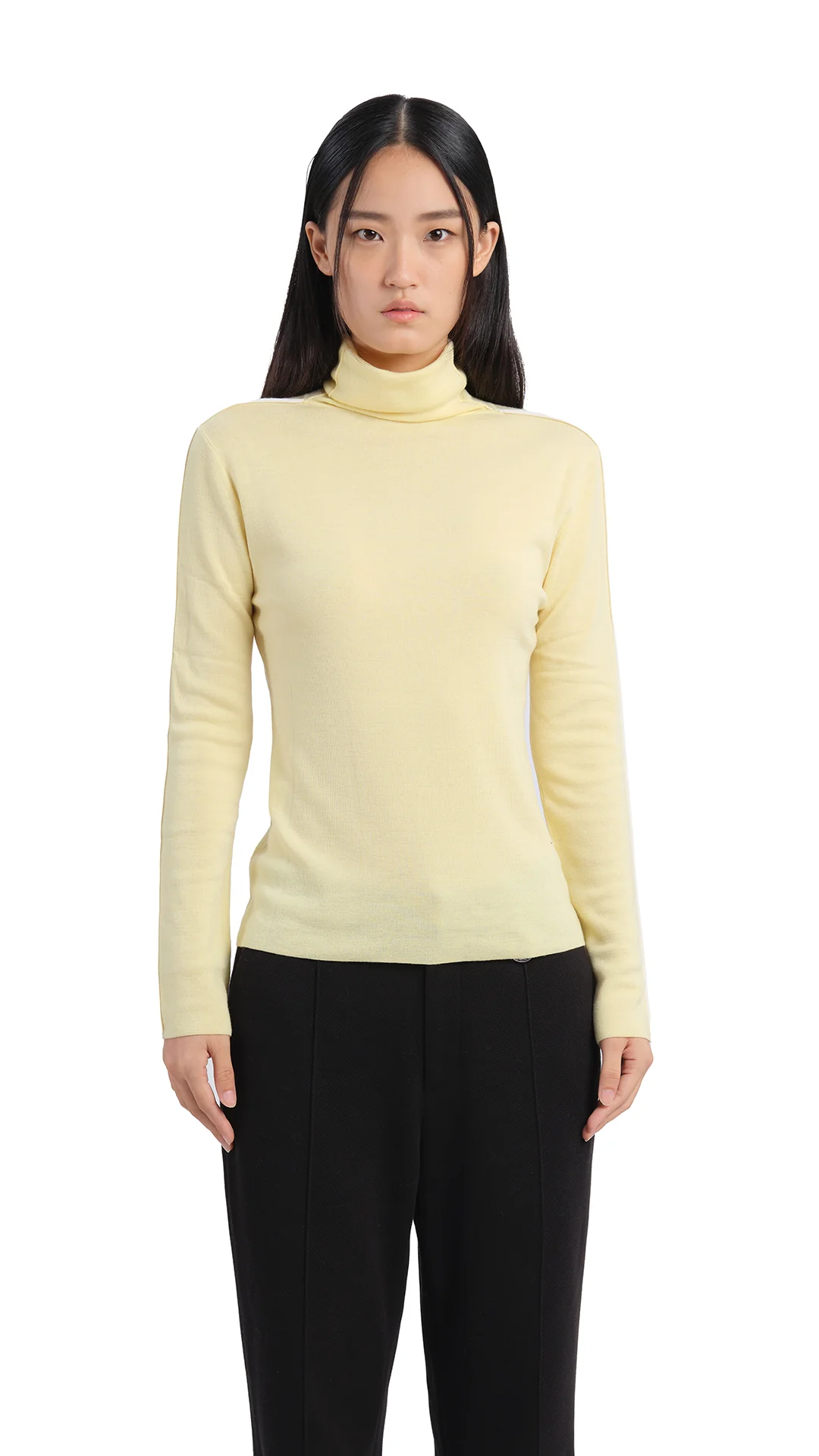 Contrast Trims Turtle Neck Top - Umamrii