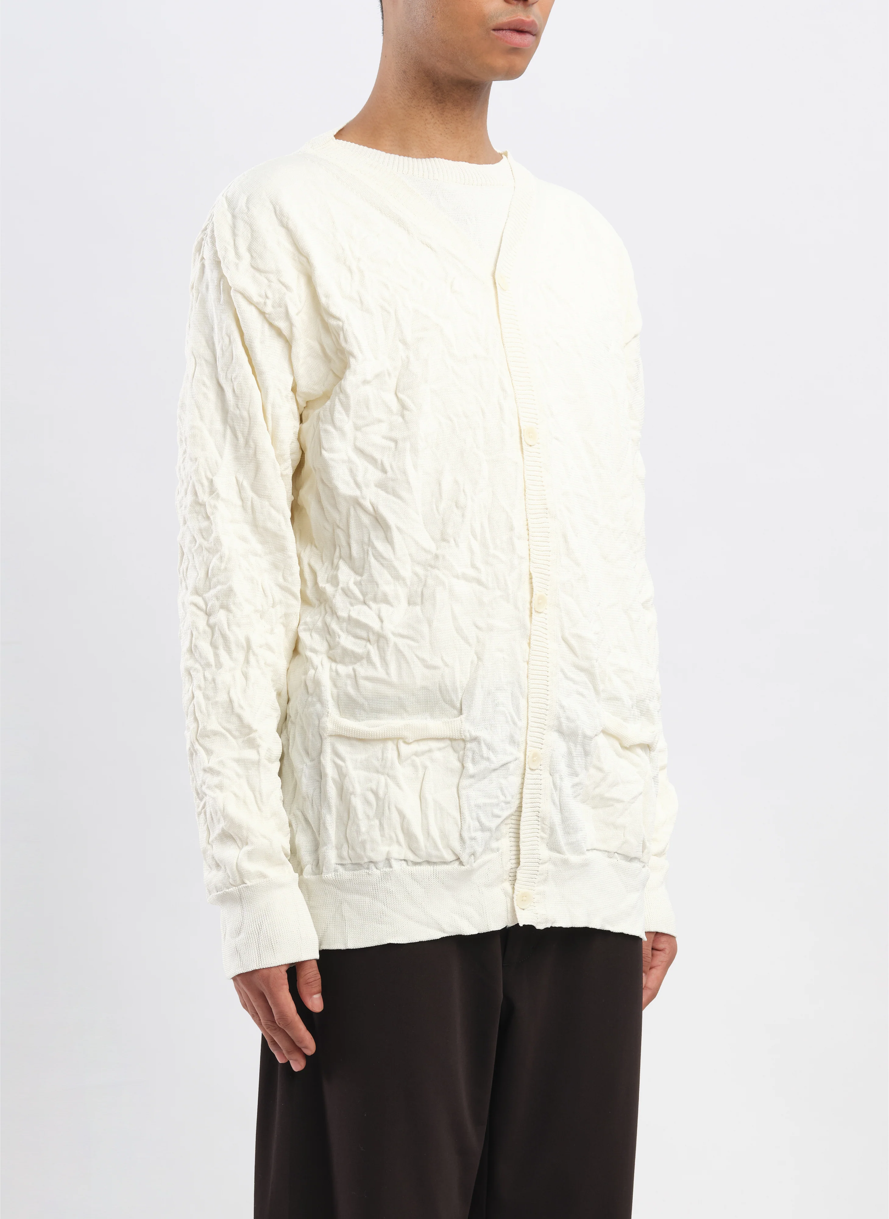 Wrinkle Polyester Dry Knit Cardigan - Umamrii