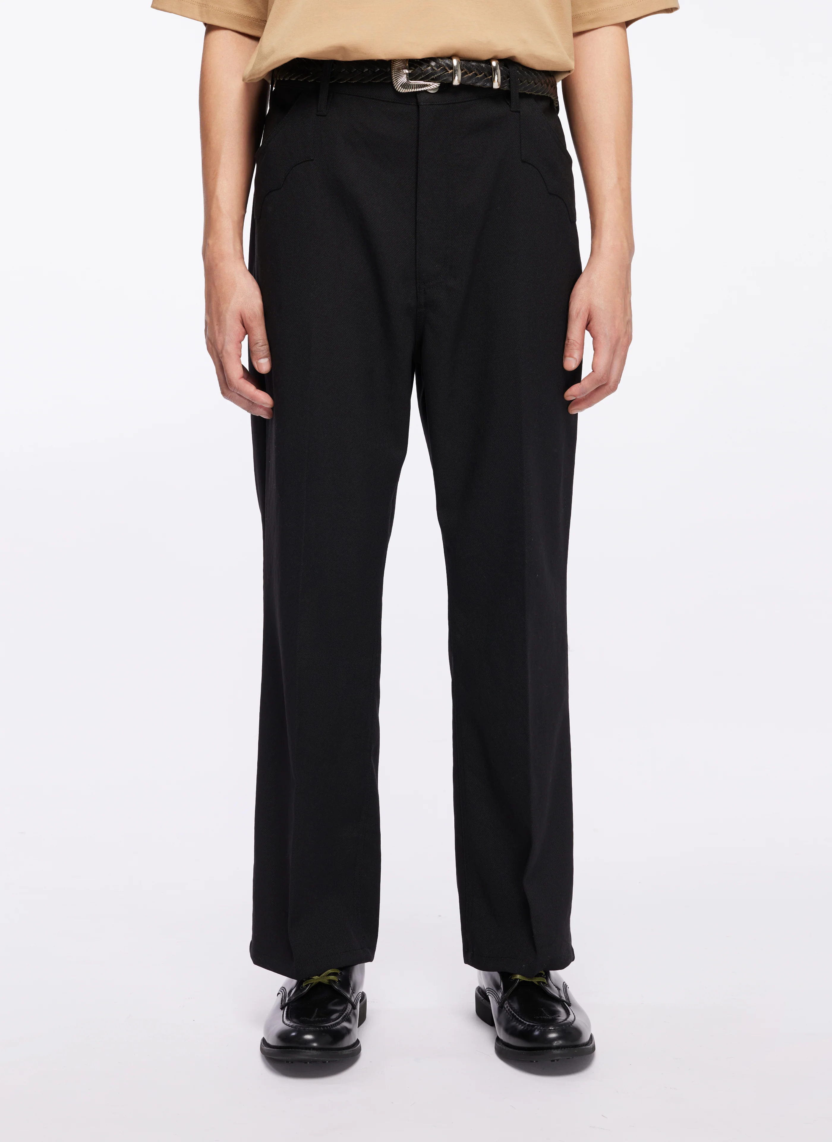 Wool Like Polyester Boot Cut Flare Pants - Umamrii