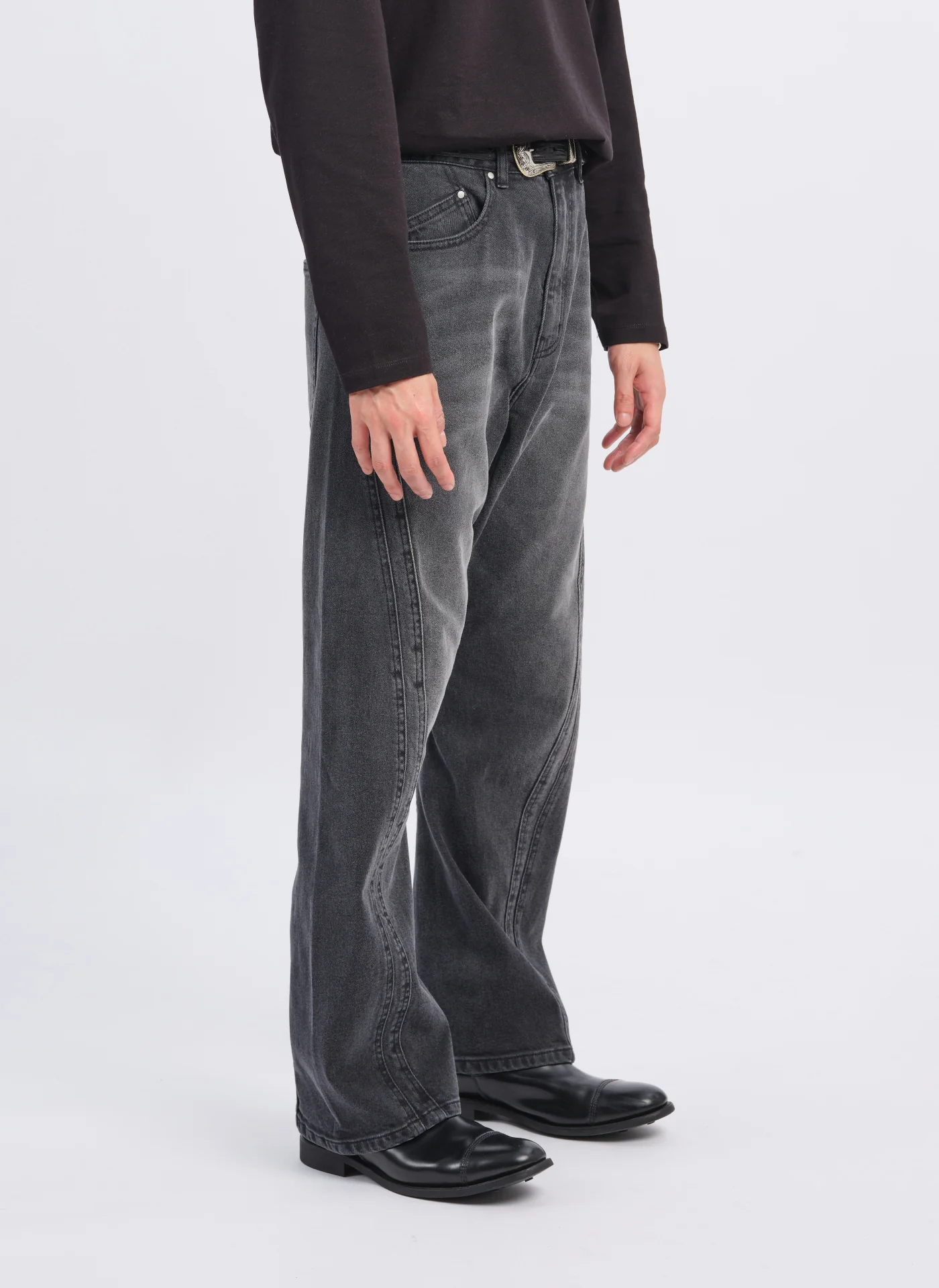 Rinse Wash Cotton Lycra Z-Twill Curved Slim Jeans - Umamrii