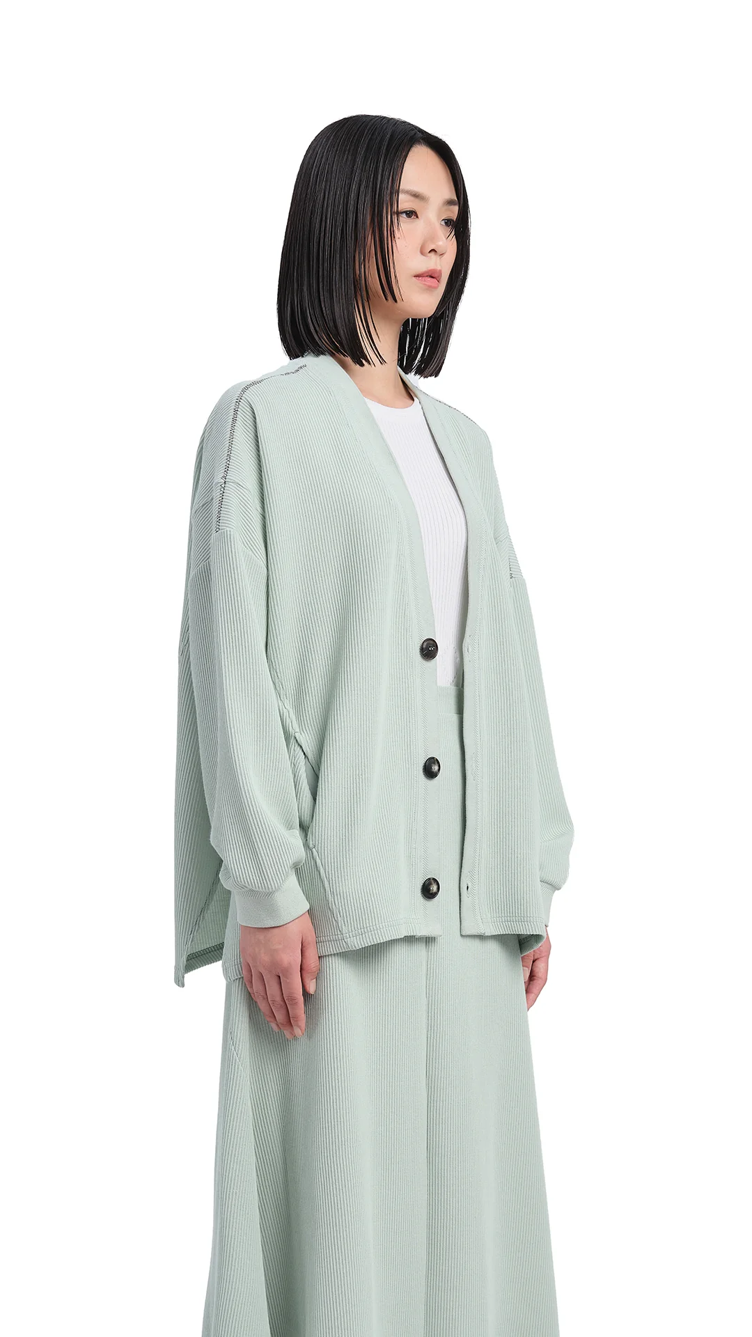 Oversized Cut Sewn Cardigan - Umamrii